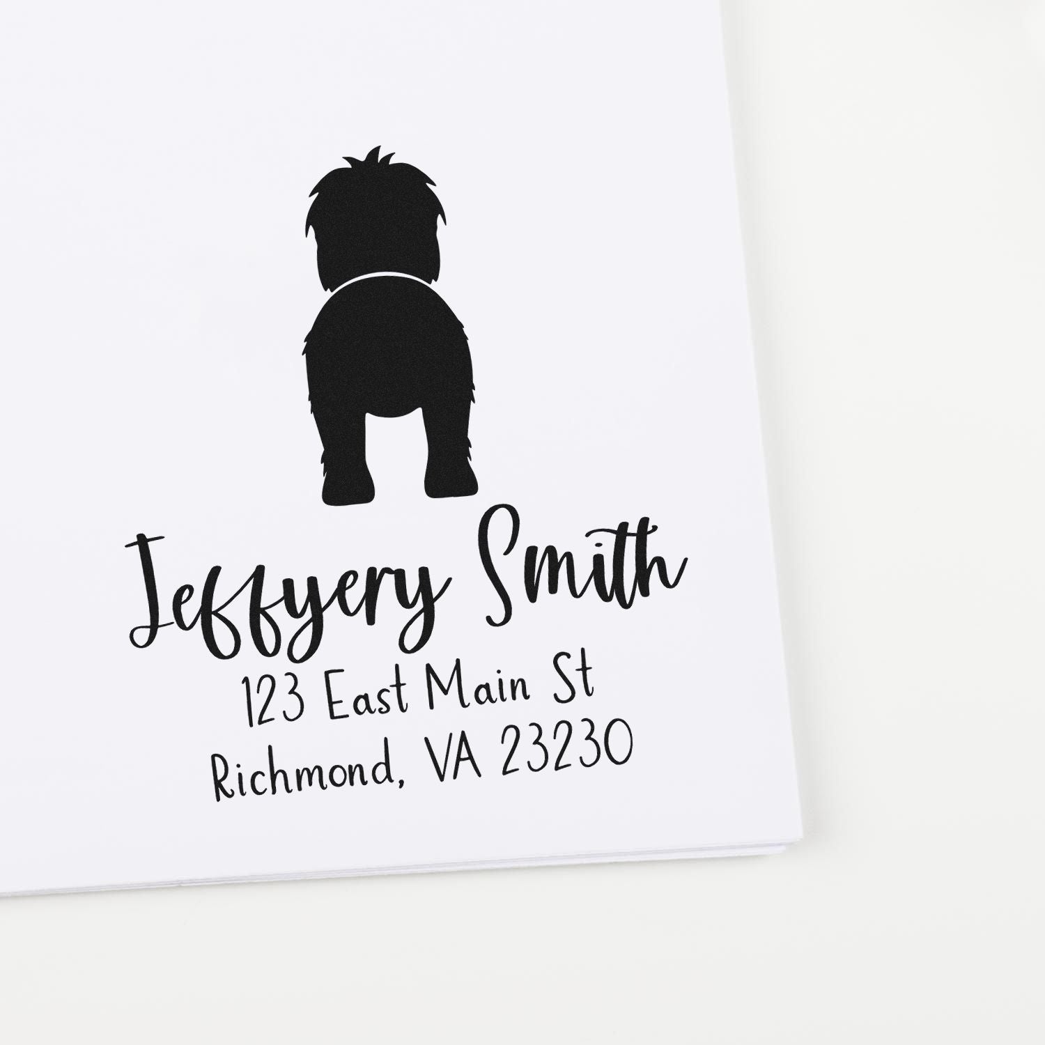 Wood Handle Old English Sheepdog Custom Mail Label Stamper