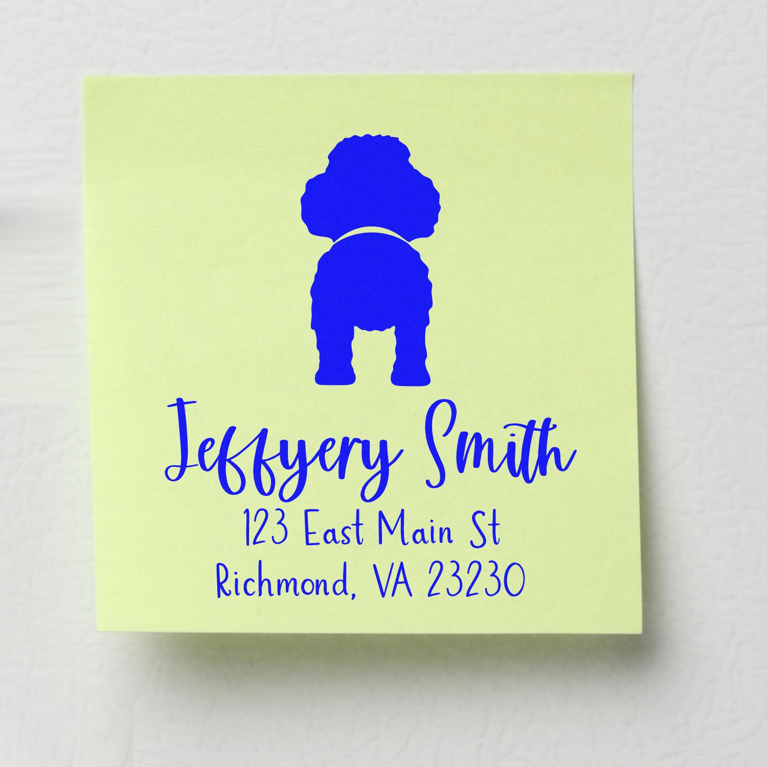 Wood Handle Poodle Custom Mail Stamp