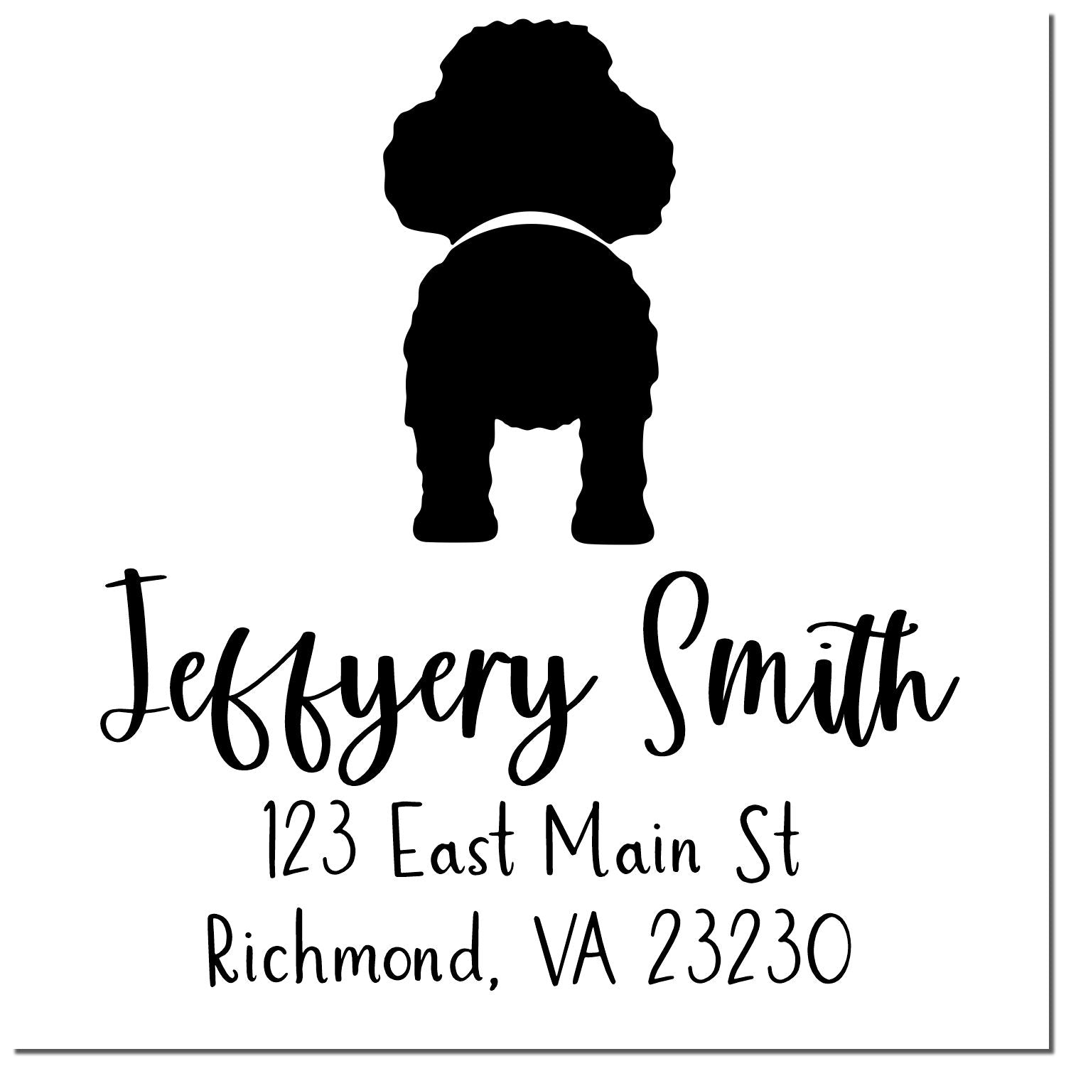 Self-Inking Poodle Custom-Made Easy-To-Use Address Stamp for Envelopes