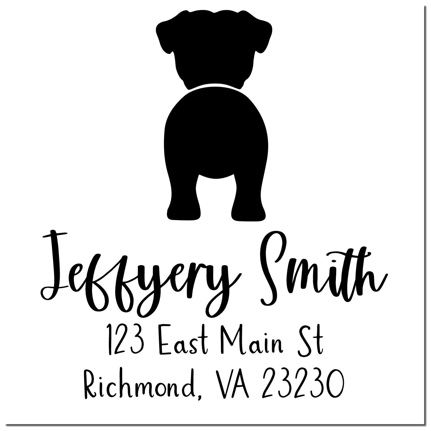 PSI Pre-Inked Pug Made-to-Order Pet Address Stamper - Engineer Seal Stamps