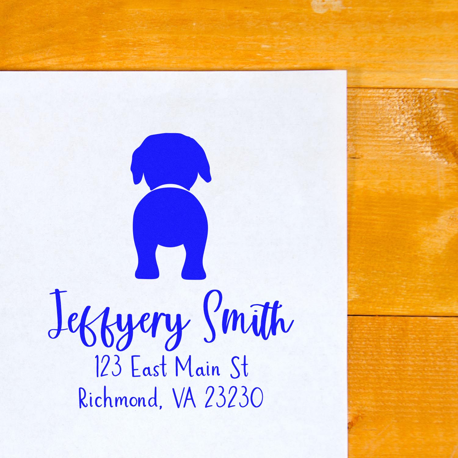 Wood Handle Rottweiler Custom Mailing Address Rubber Stamp