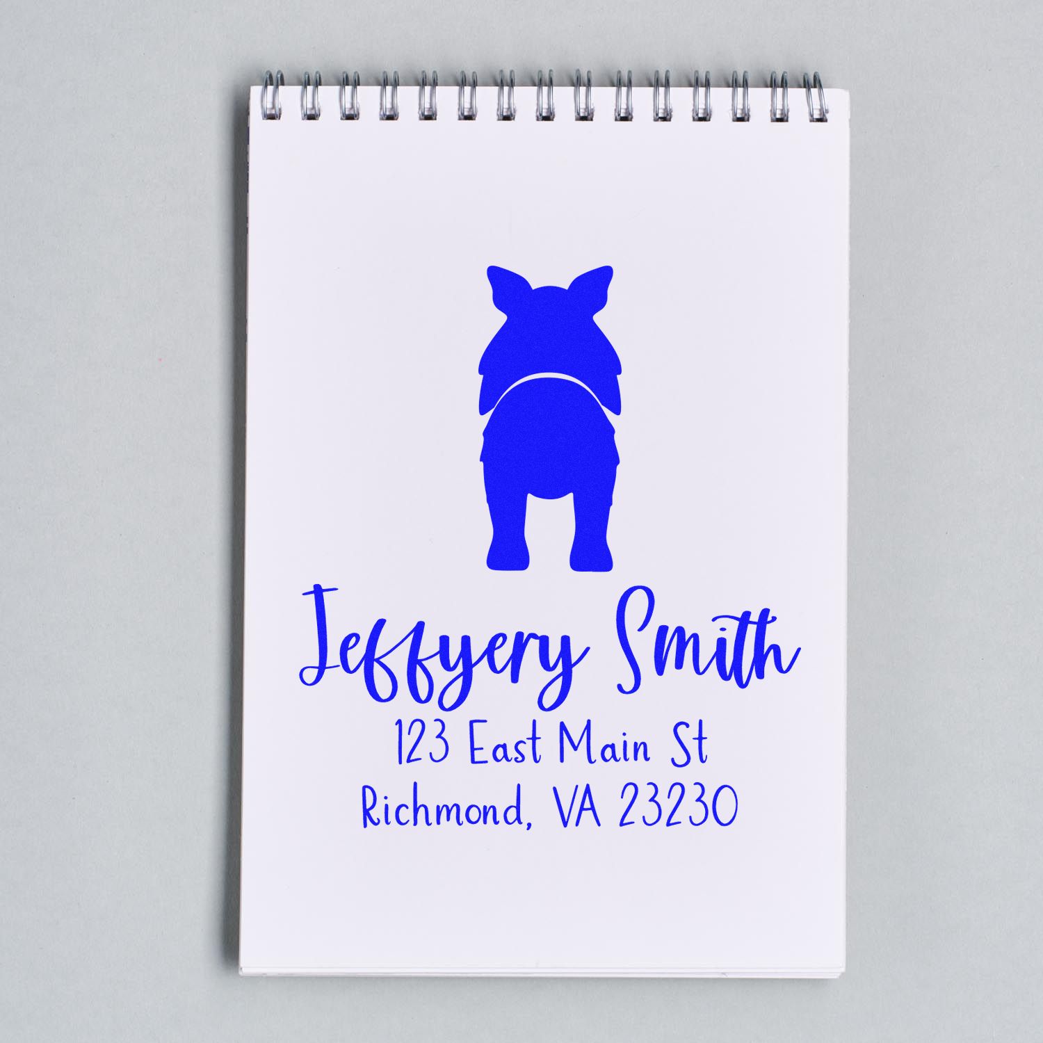 Wood Handle Shetland Sheepdog Custom Mailing Address Stamp