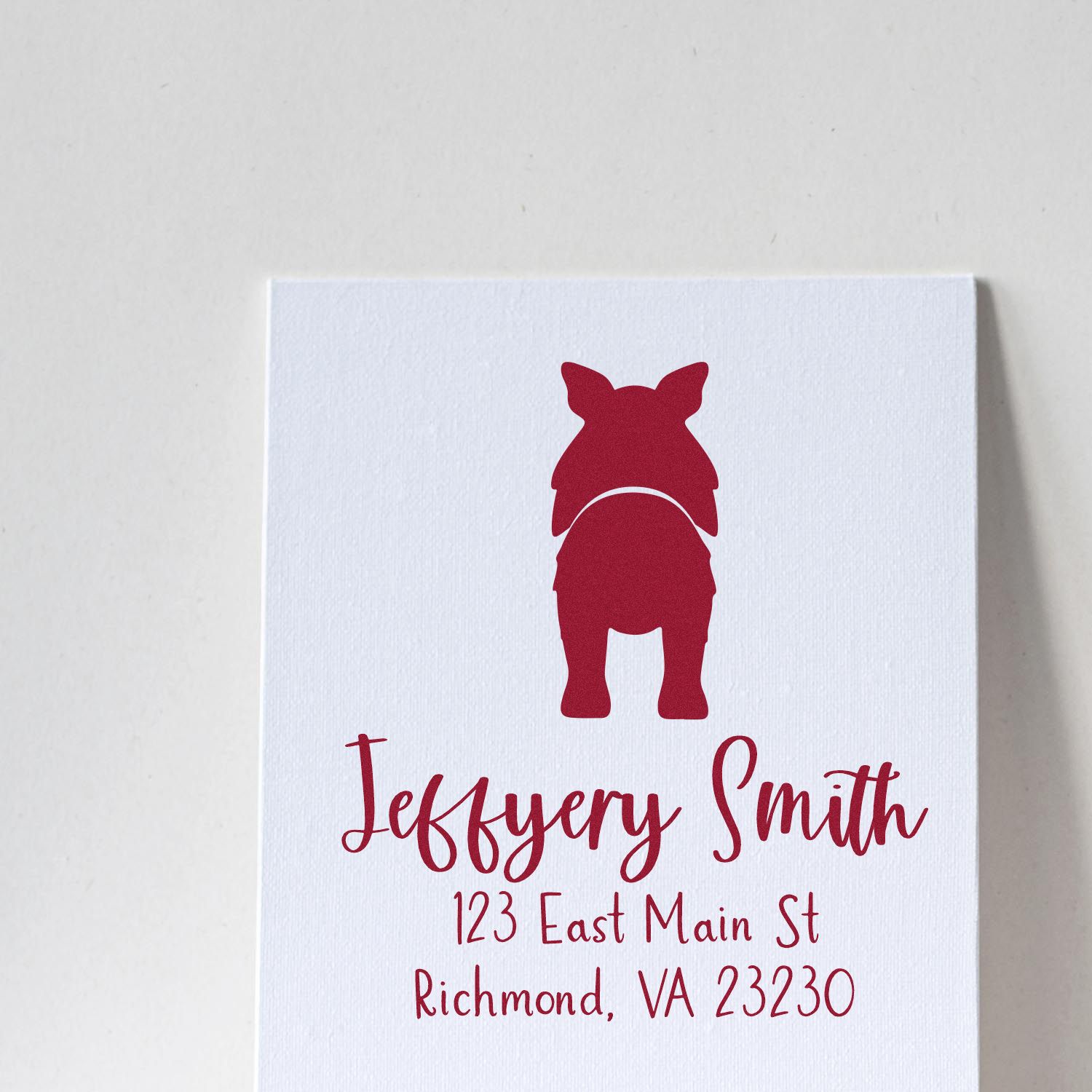 Wood Handle Shetland Sheepdog Custom Mailing Address Stamp