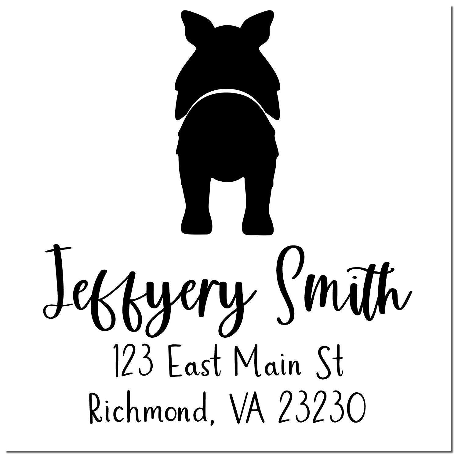 Wood Handle Shetland Sheepdog Custom Mailing Address Stamp