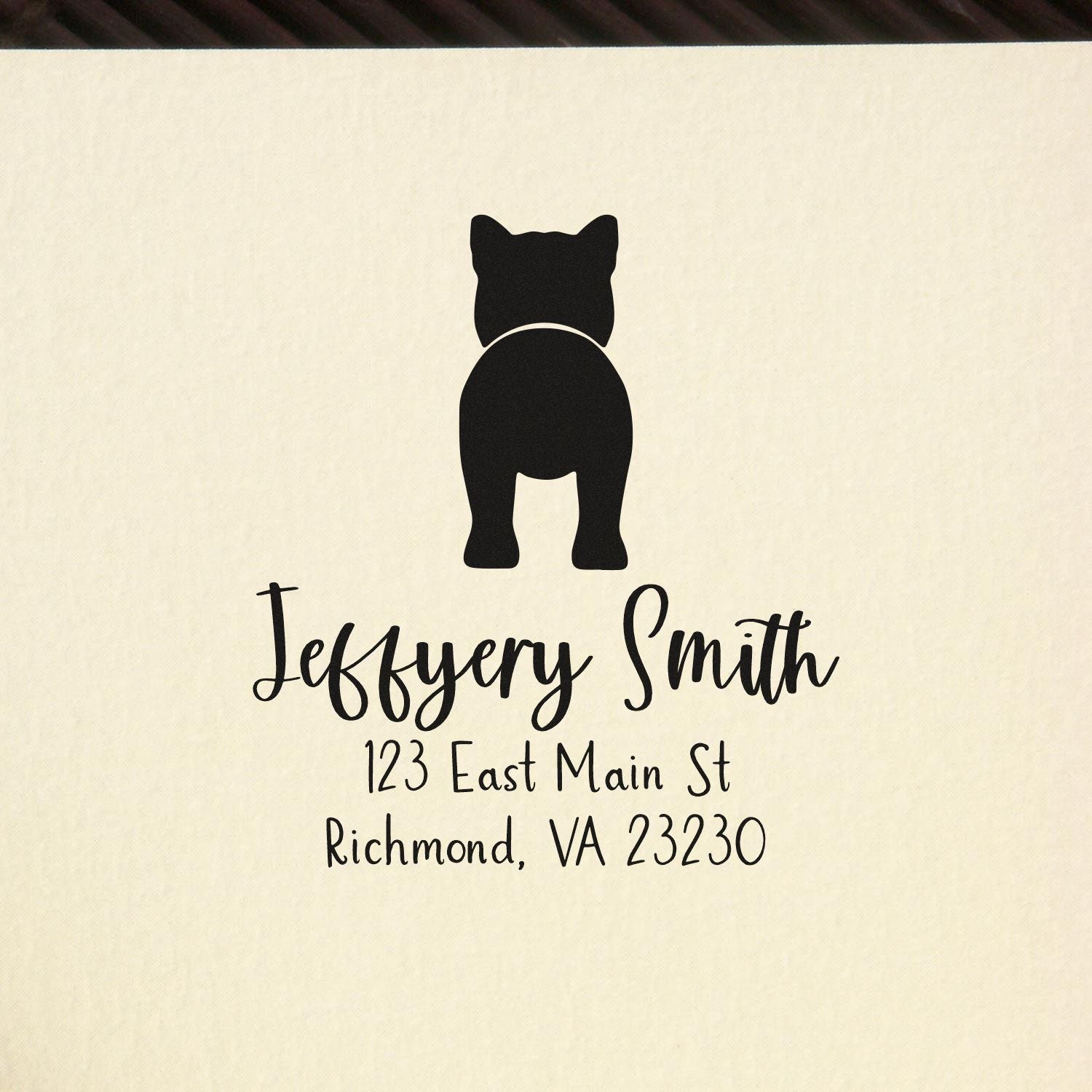 Wood Handle Shiba Inu Custom Mailing Address Stamp