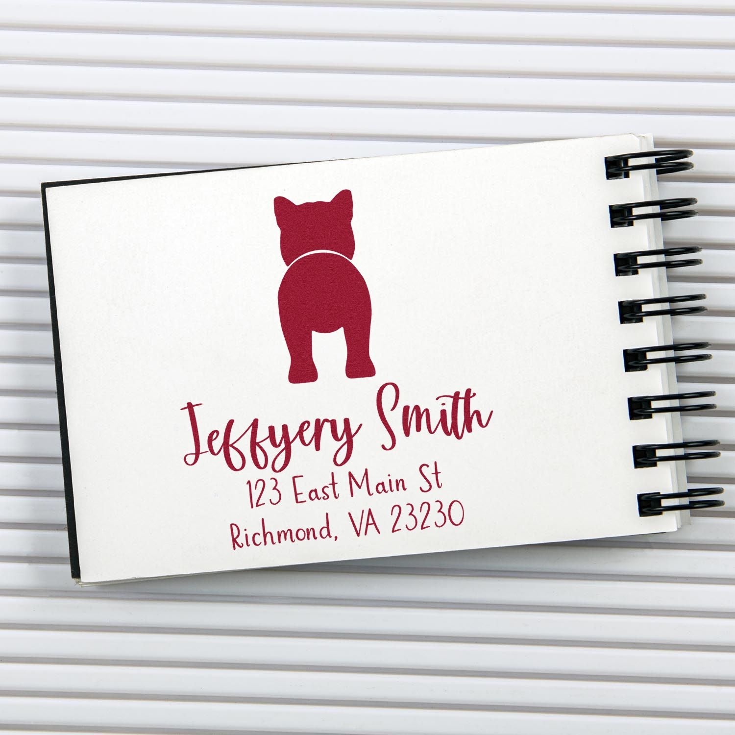 Wood Handle Shiba Inu Custom Mailing Address Stamp