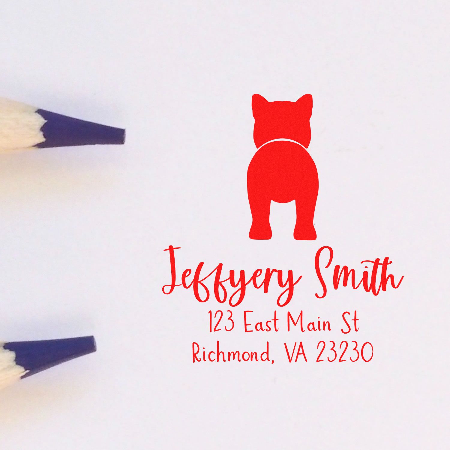 Wood Handle Shiba Inu Custom Mailing Address Stamp