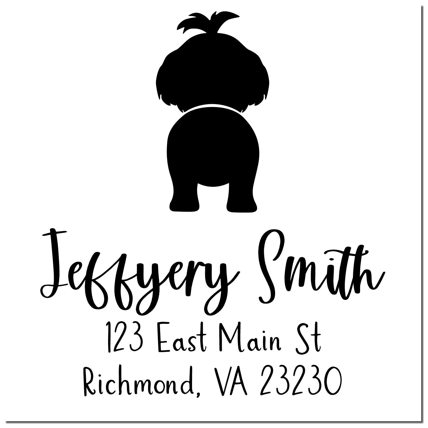 Wood Handle Shih Tzu Custom Mailing Address Stamp for Envelopes