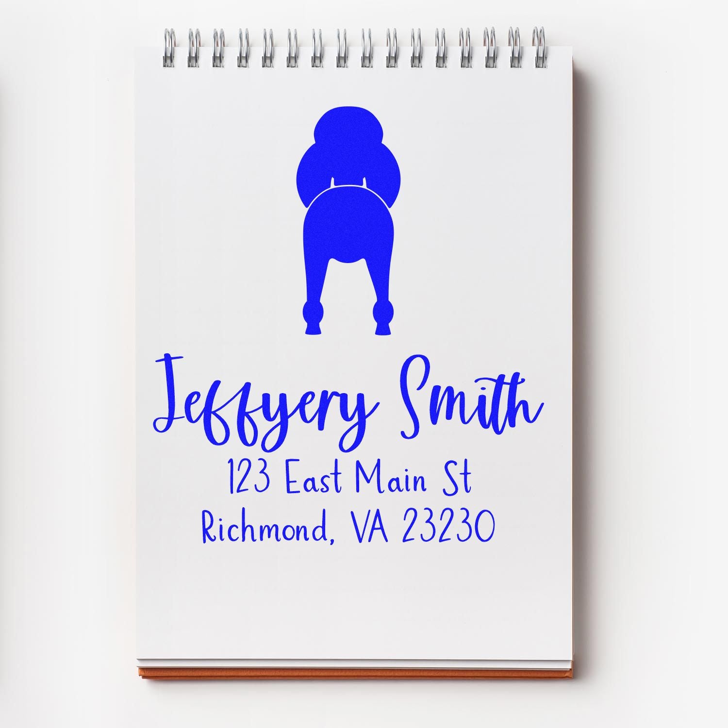 Wood Handle Standard Poodle Custom Mailing Address Stamp for Envelopes