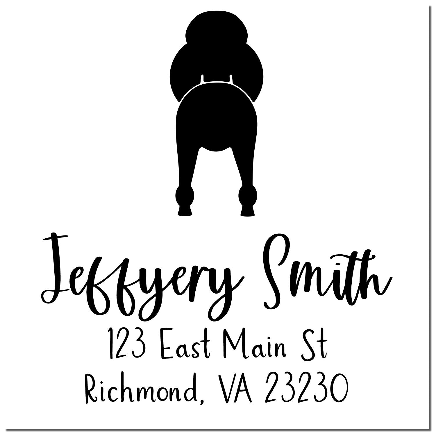 Self-Inking Standard Poodle Custom-Made Home Address Stamp