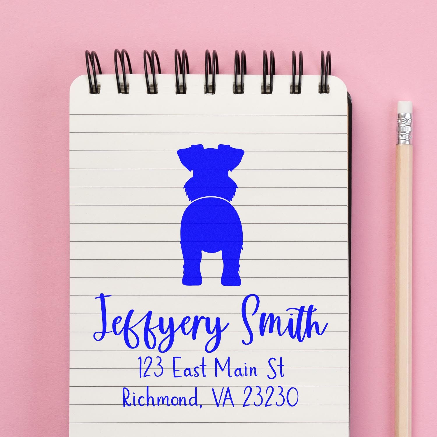 Self-Inking Standard Schnauzer Custom-Made Home Address Stamp