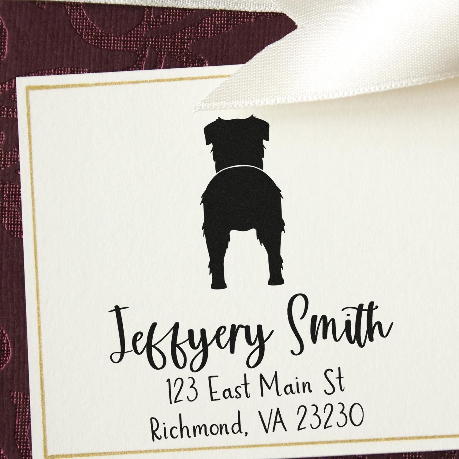 PSI Pre-Inked Toy Australian Shepherd Made-to-Order Return Address Stamp for Envelopes - Engineer Seal Stamps