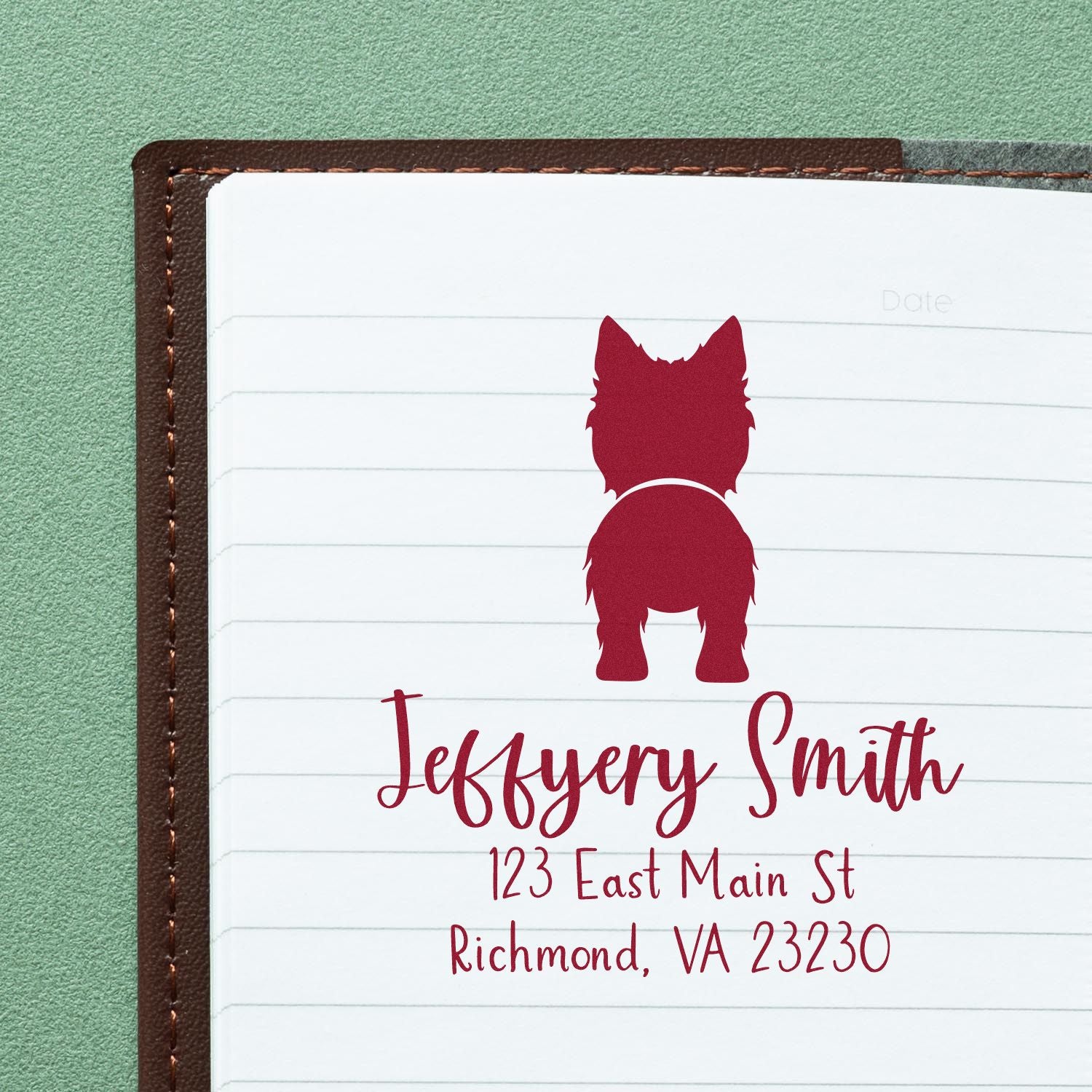 Self-Inking West Highland White Terrier Custom-Made Home Address Stamper