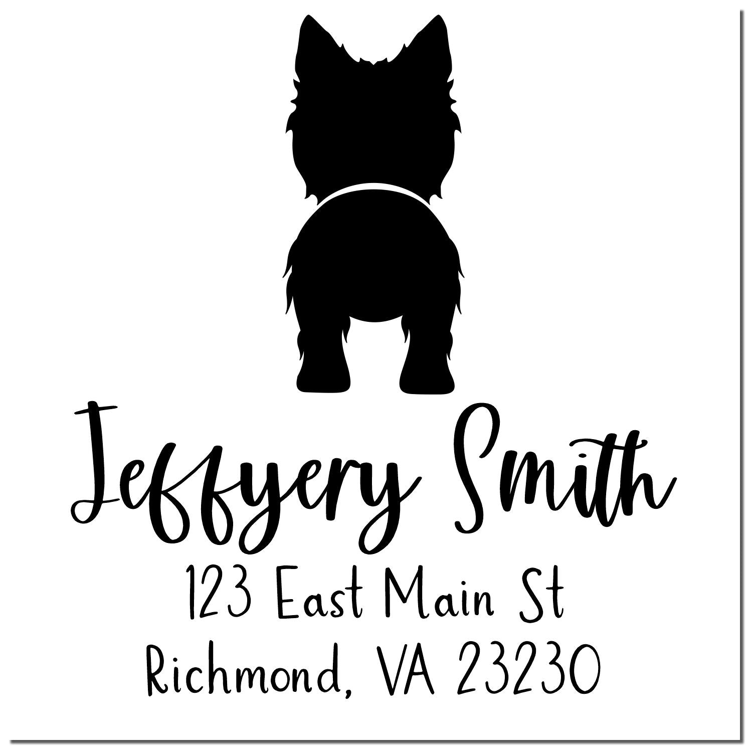 Wood Handle West Highland White Terrier Custom Mailing Label Stamper