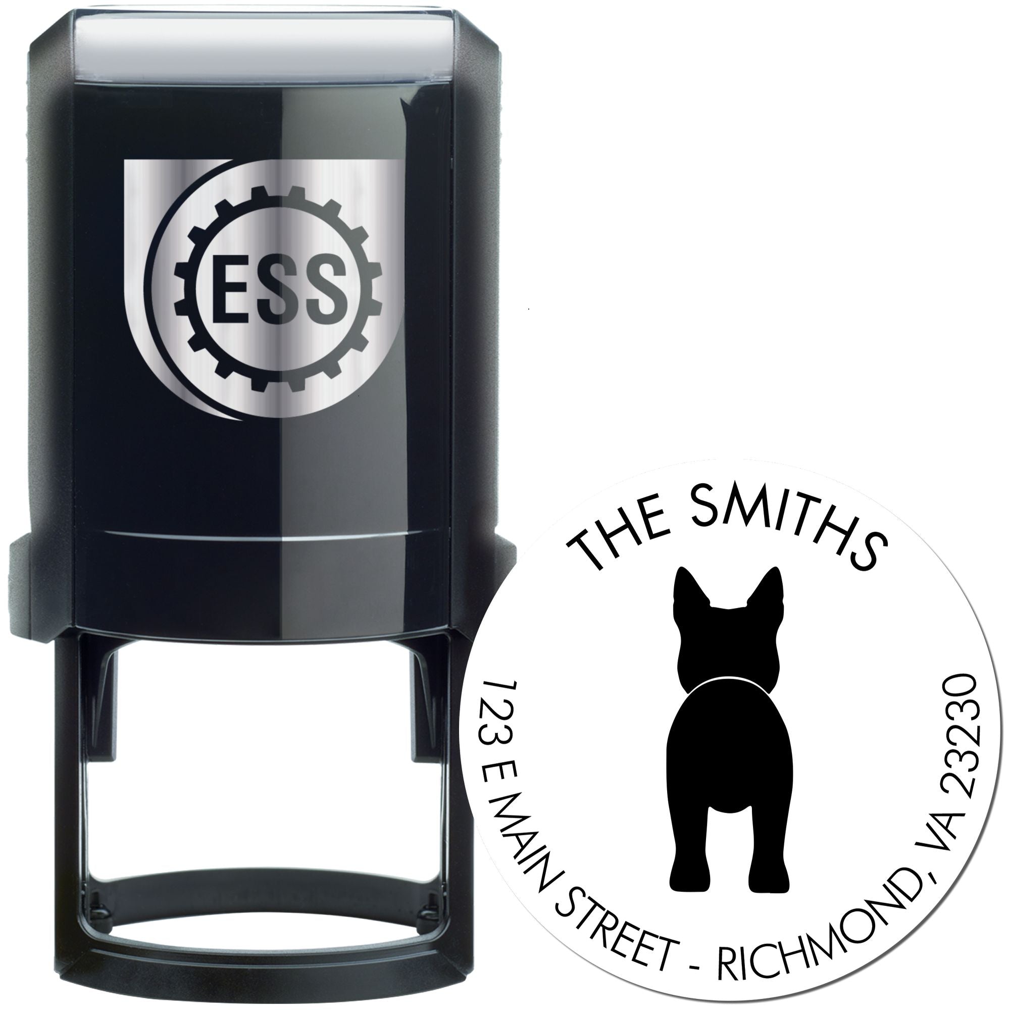 Self-Inking Australian Cattle Dog Custom-Made House Address Stamper