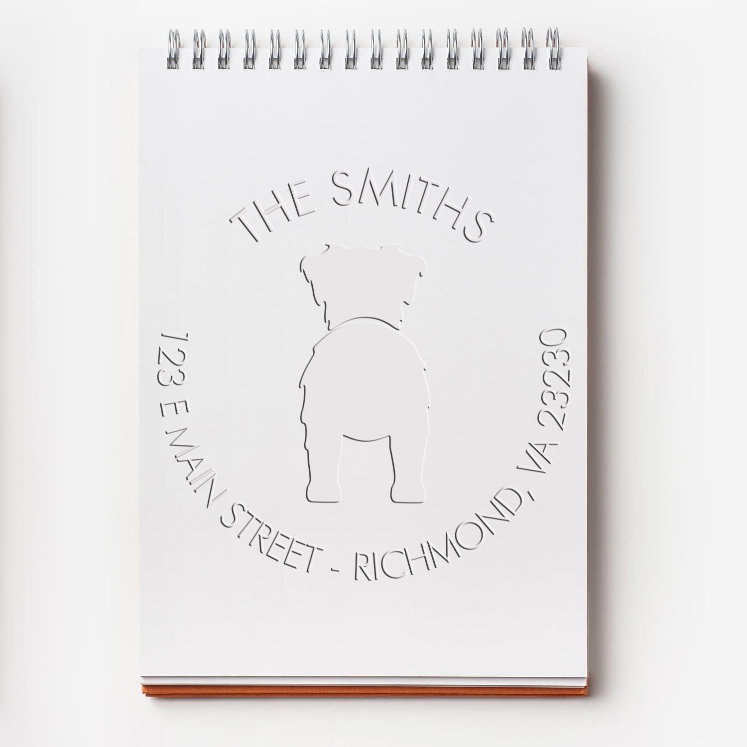 Soft Personalized Mailing Embossing Stamp with Australian Shepherd Dog