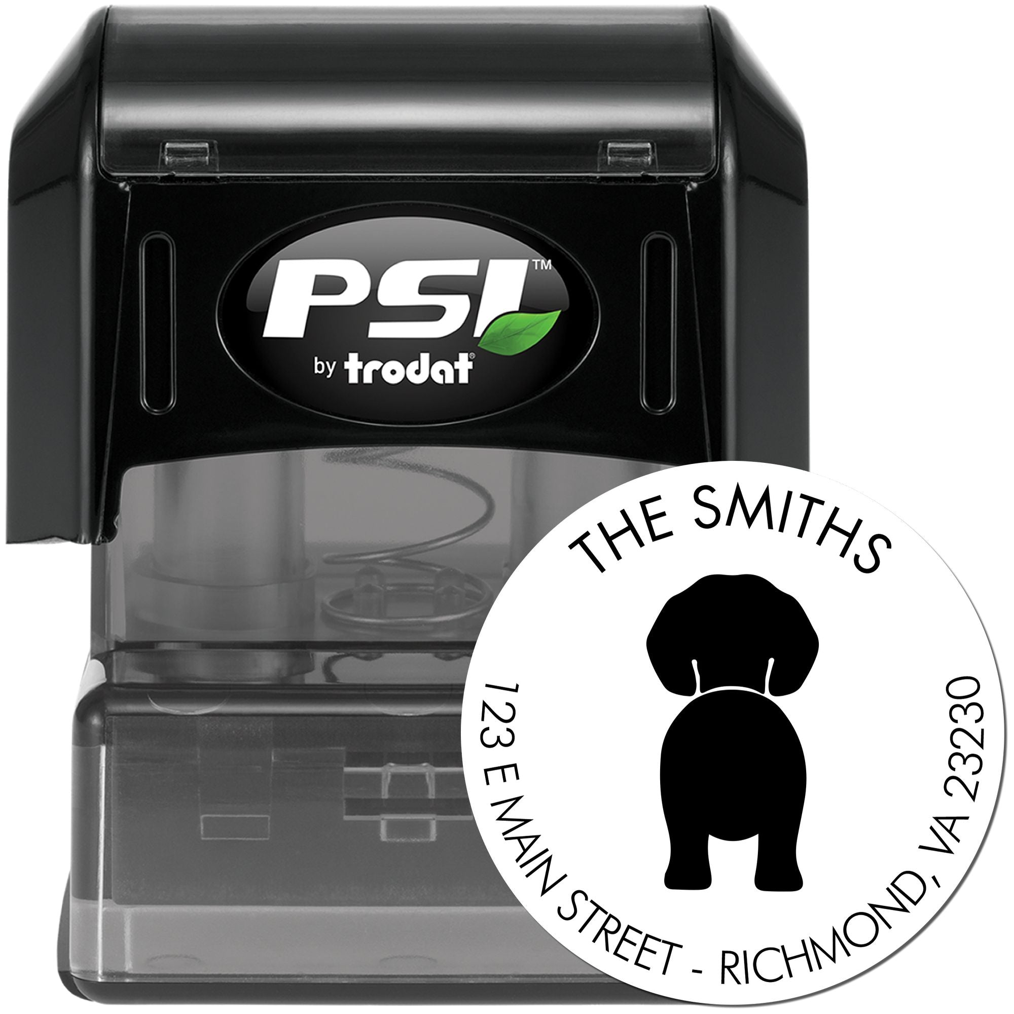 PSI Pre-Inked Beagle Mail Label Stamp