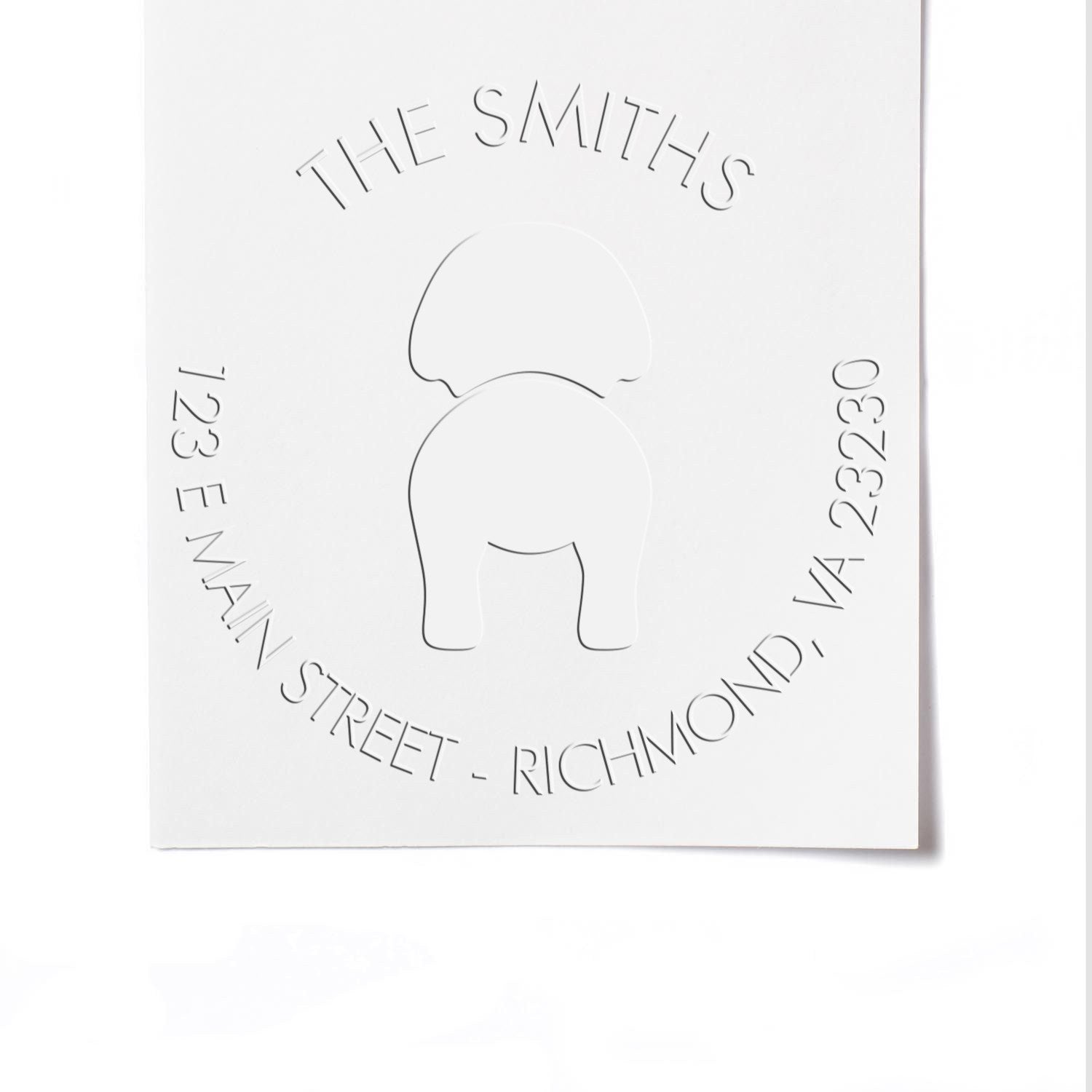 Soft Personalized Address Embosser Seal with Bichon Frise Dog