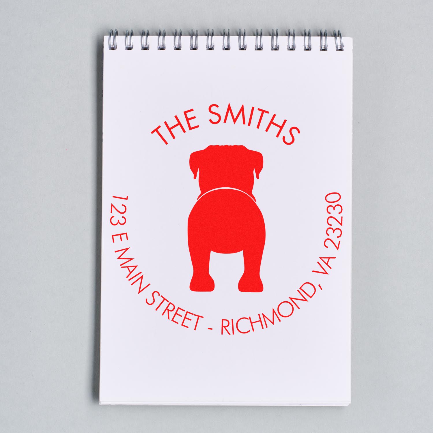 Slim Pre-Inked Bullmastiff Custom House Address Rubber Stamp