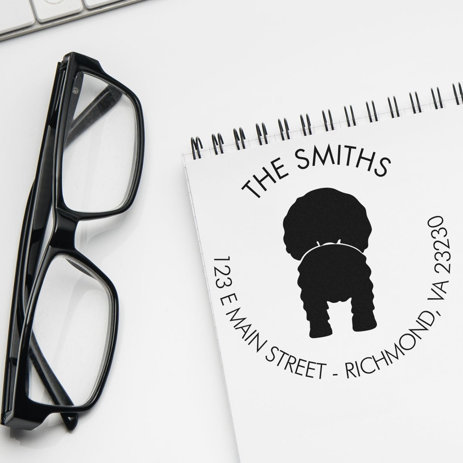 Slim Pre-Inked Cavalier King Charles Spaniel Custom Mailing Address Stamp - Engineer Seal Stamps