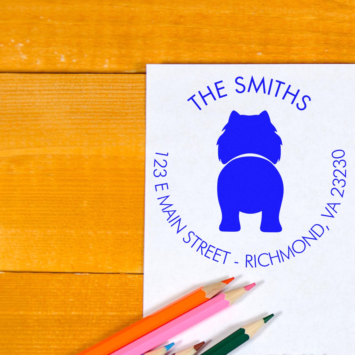 Slim Pre-Inked Chow Custom Mailing Address Rubber Stamp