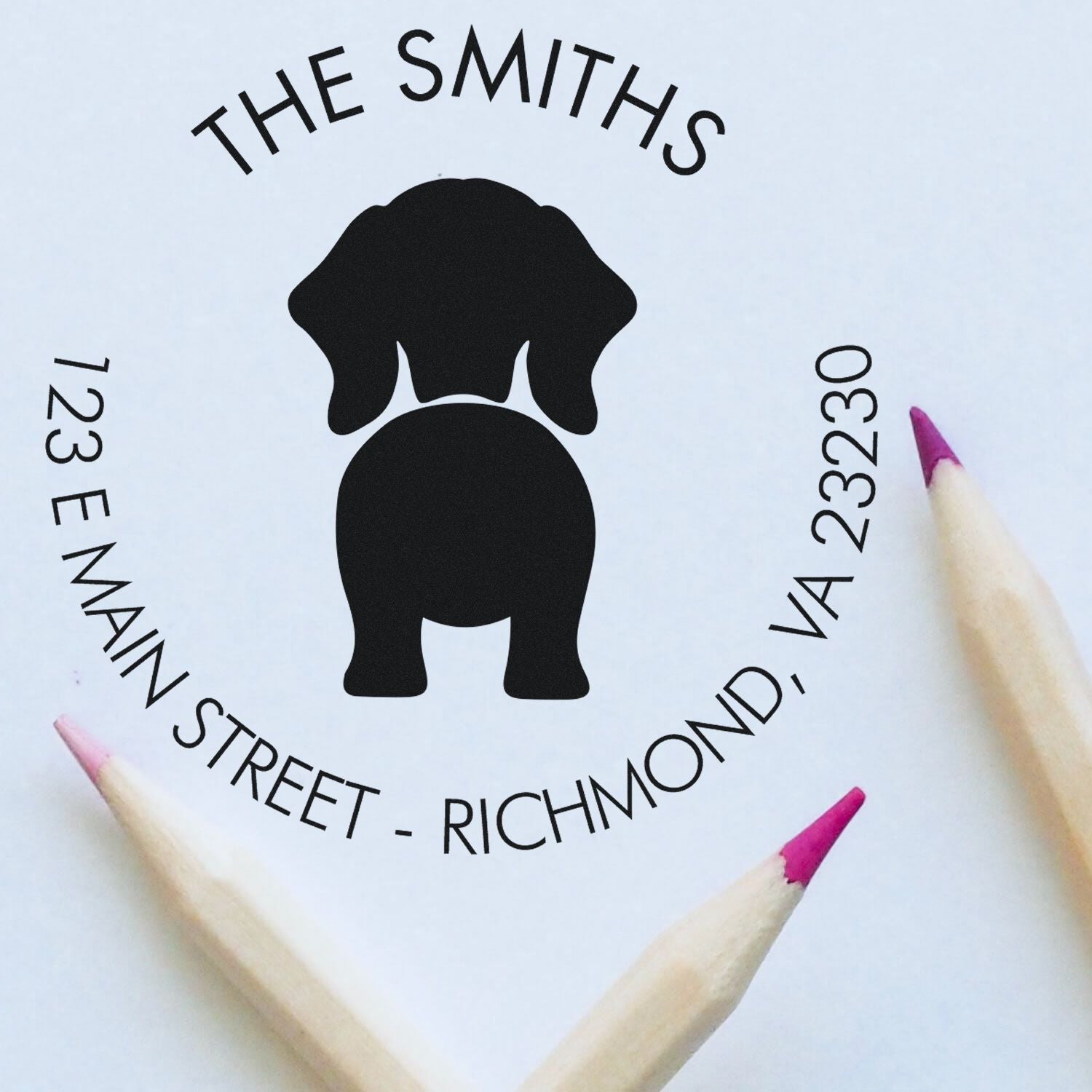 Self-Inking Dachshund Custom-Made Mailing Address Stamp