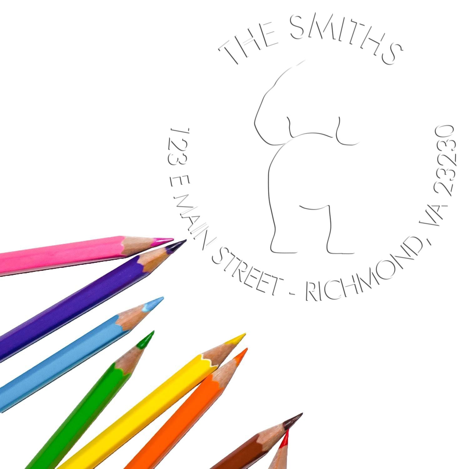 Hybrid English Springer Spaniel Dog Custom Return Address Seal Embosser - Engineer Seal Stamps