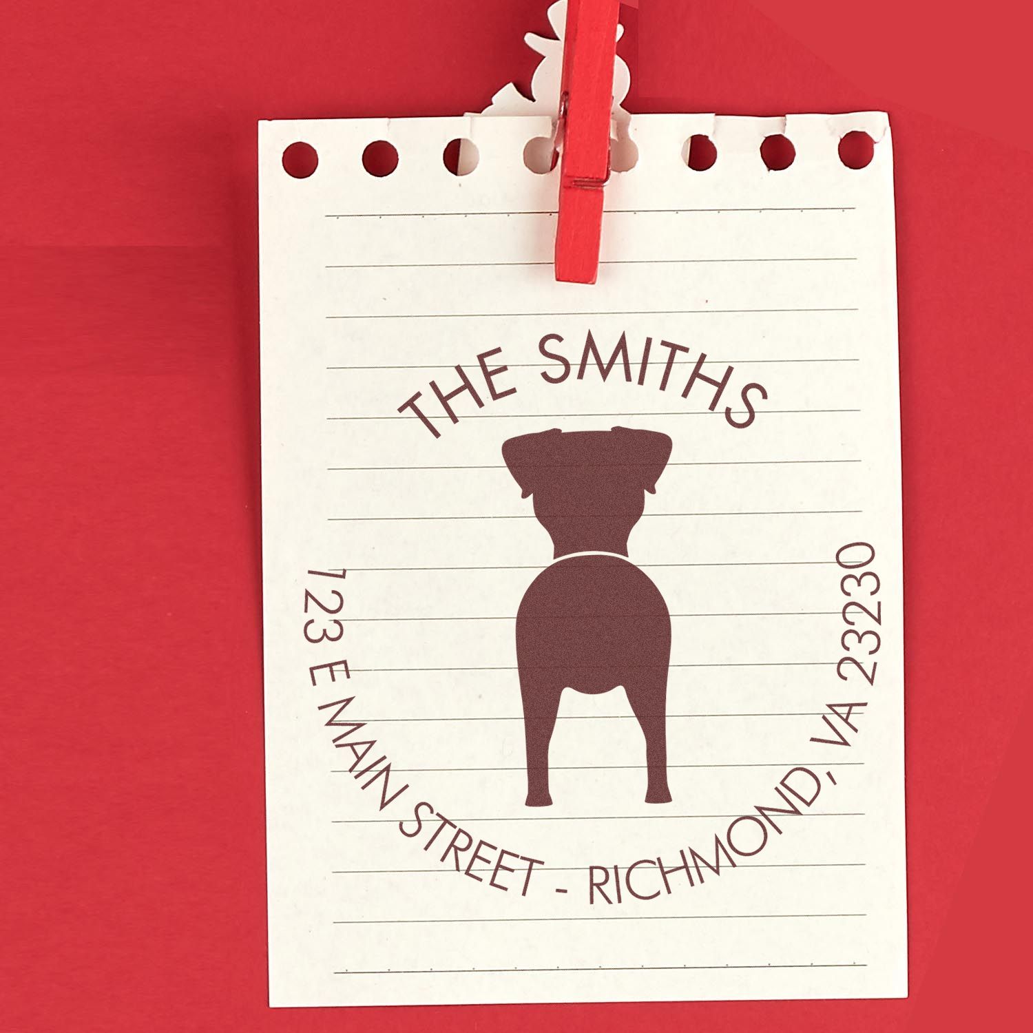 Wood Handle Jack Russell Terrier Custom Return Address Stamp for Envelopes