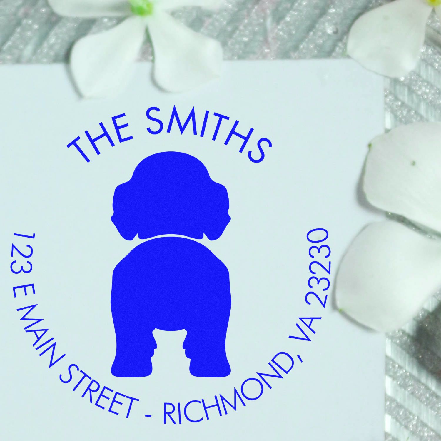 Self-Inking Labradoodle Custom-Made Name and Address Rubber Stamp