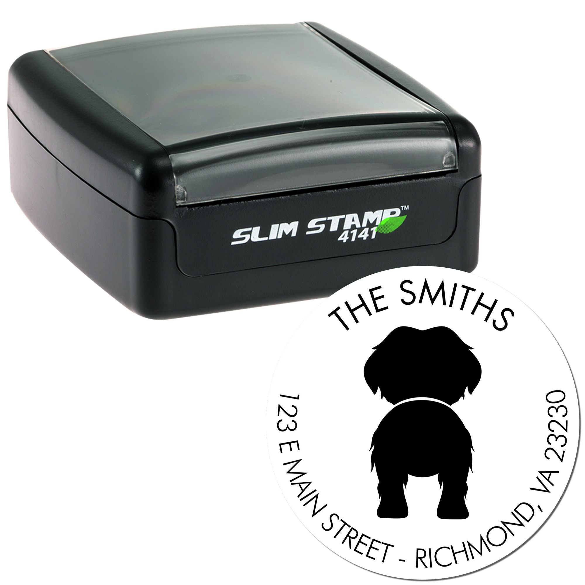 Slim Pre-Inked Maltese Customized Mailing Rubber Stamp