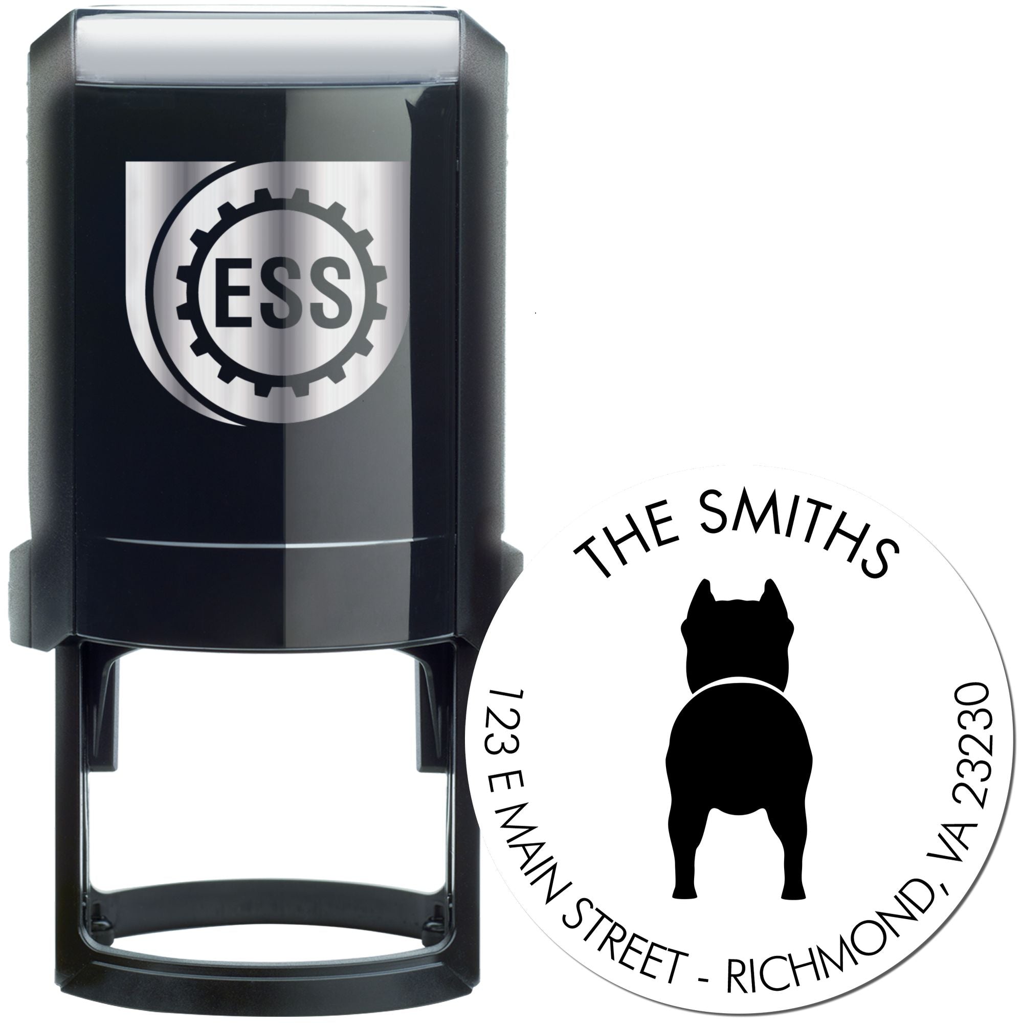 Self-Inking Pitbull Custom-Made Name and Address Stamper