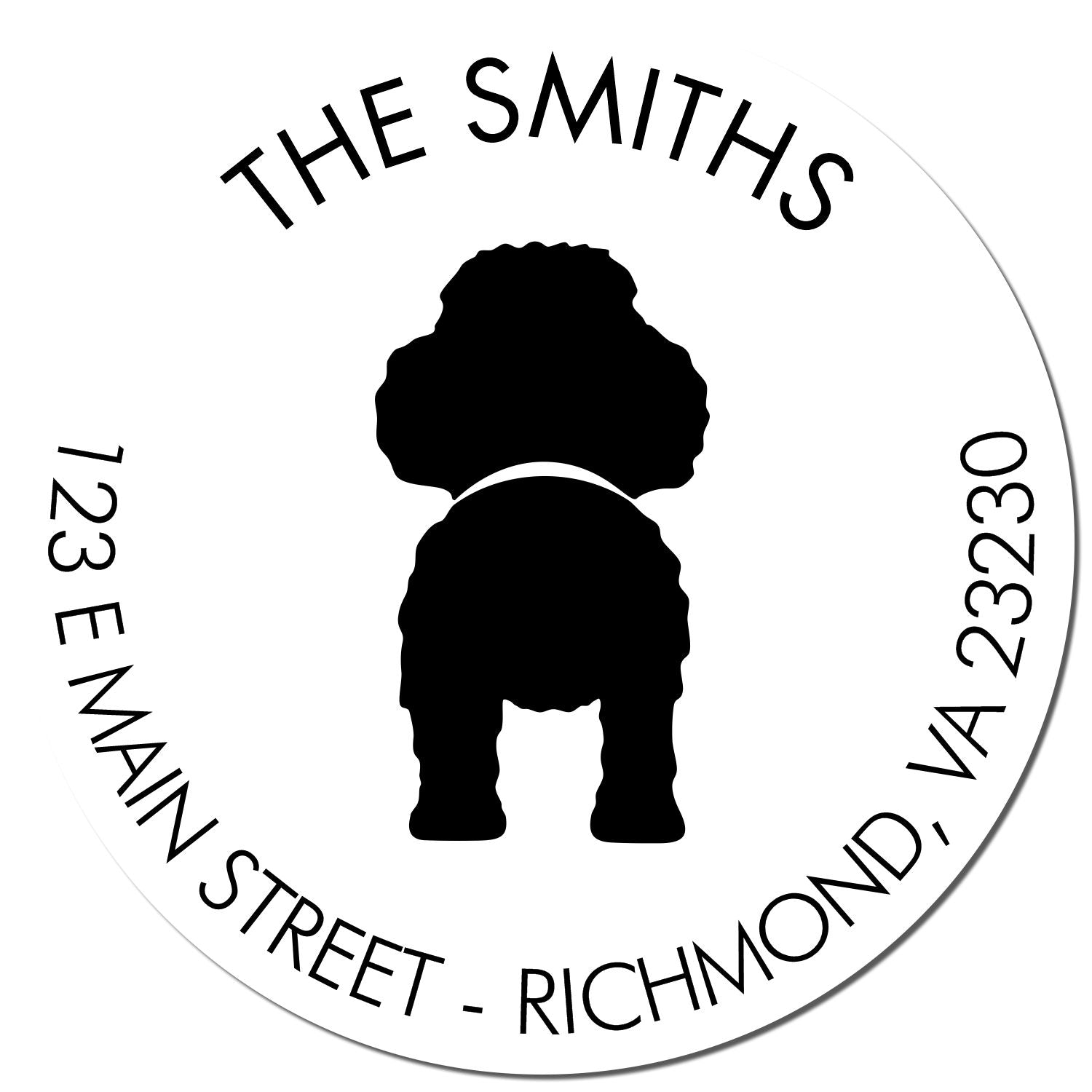 Slim Pre-Inked Poodle Customized New Home Address Rubber Stamp - Engineer Seal Stamps