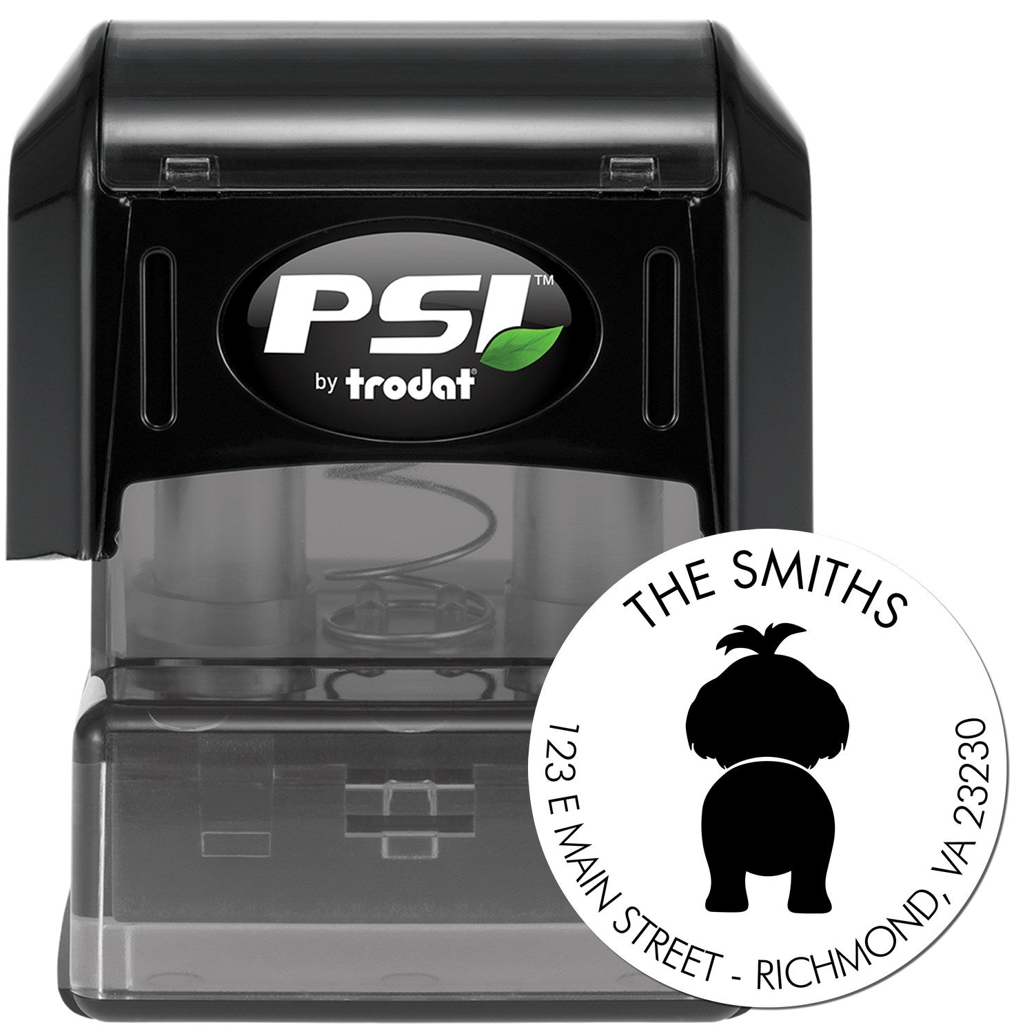 PSI Pre-Inked Shih Tzu Personalizable Stamp for Envelopes