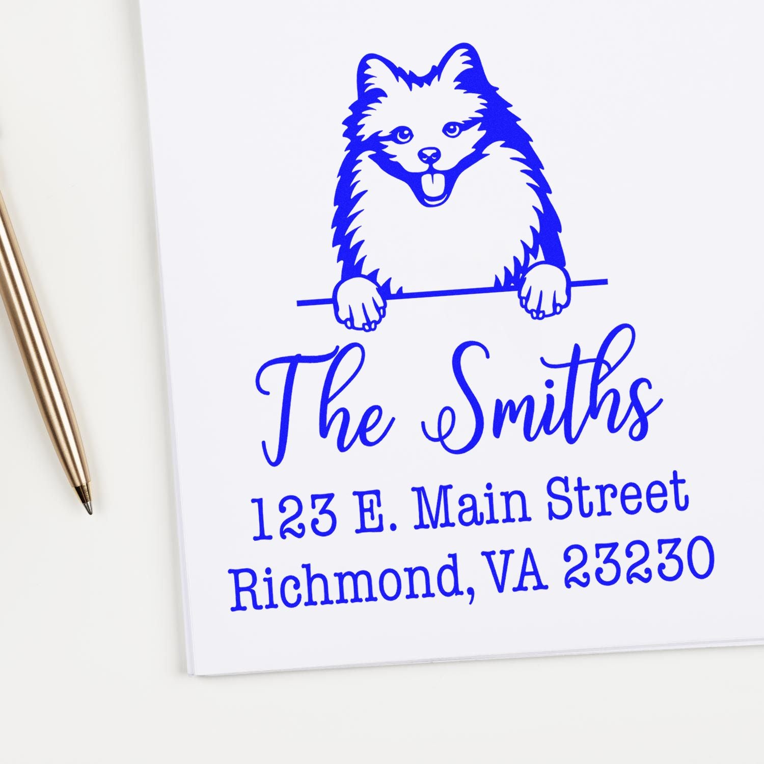 Self-Inking American Eskimo Custom-Made Return Address Stamp