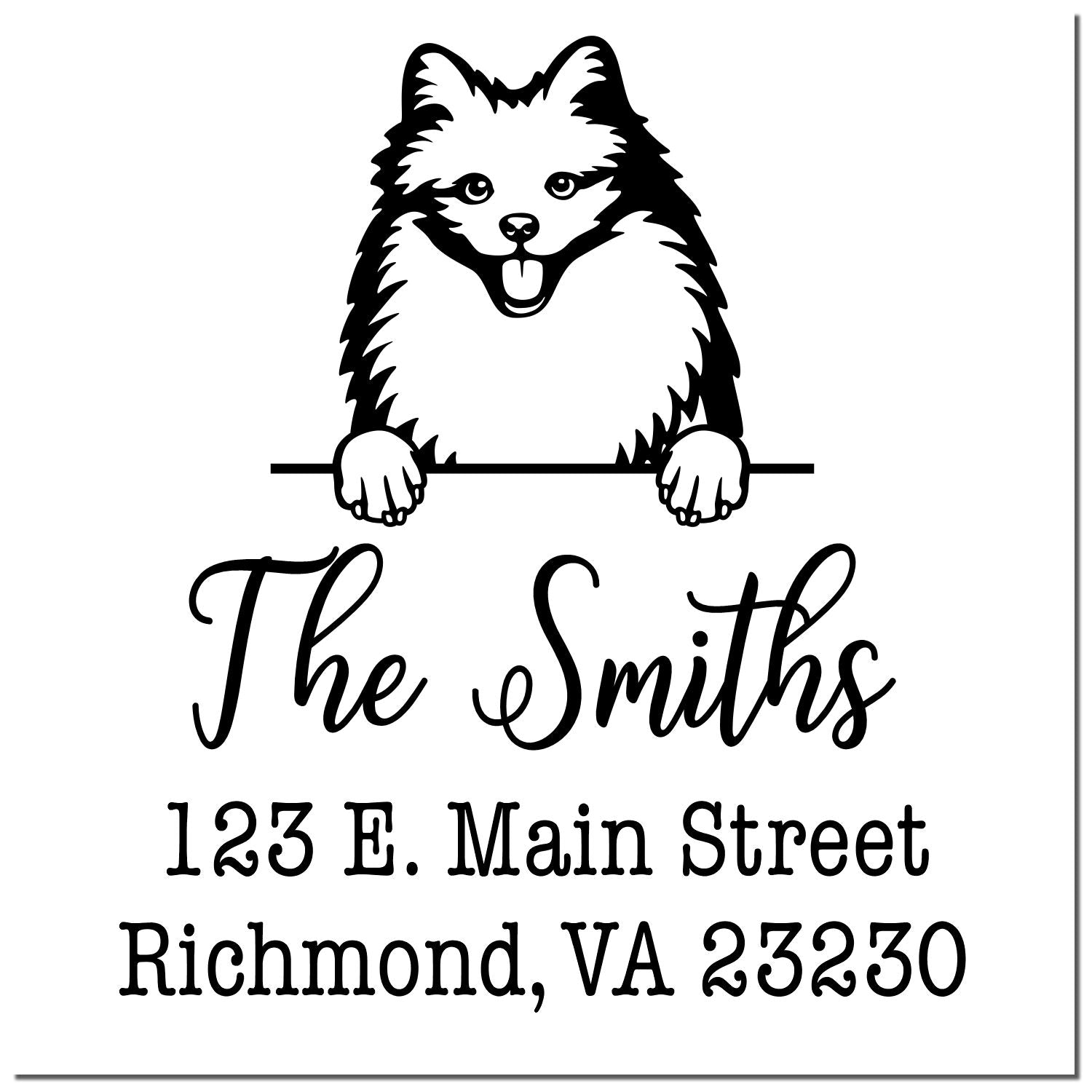 Slim Pre-Inked American Eskimo Customized Return Address Stamp