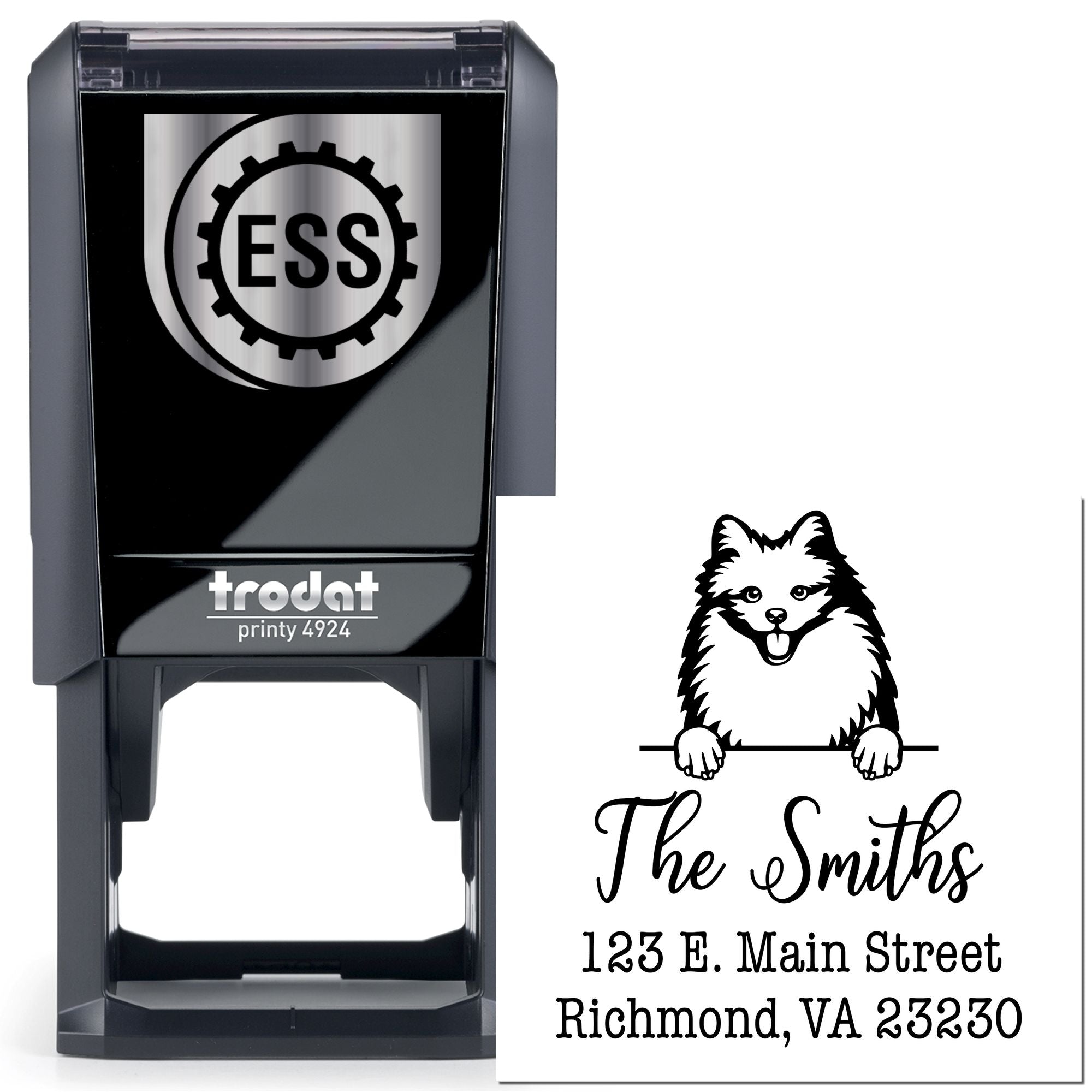 Self-Inking American Eskimo Custom-Made Return Address Stamp