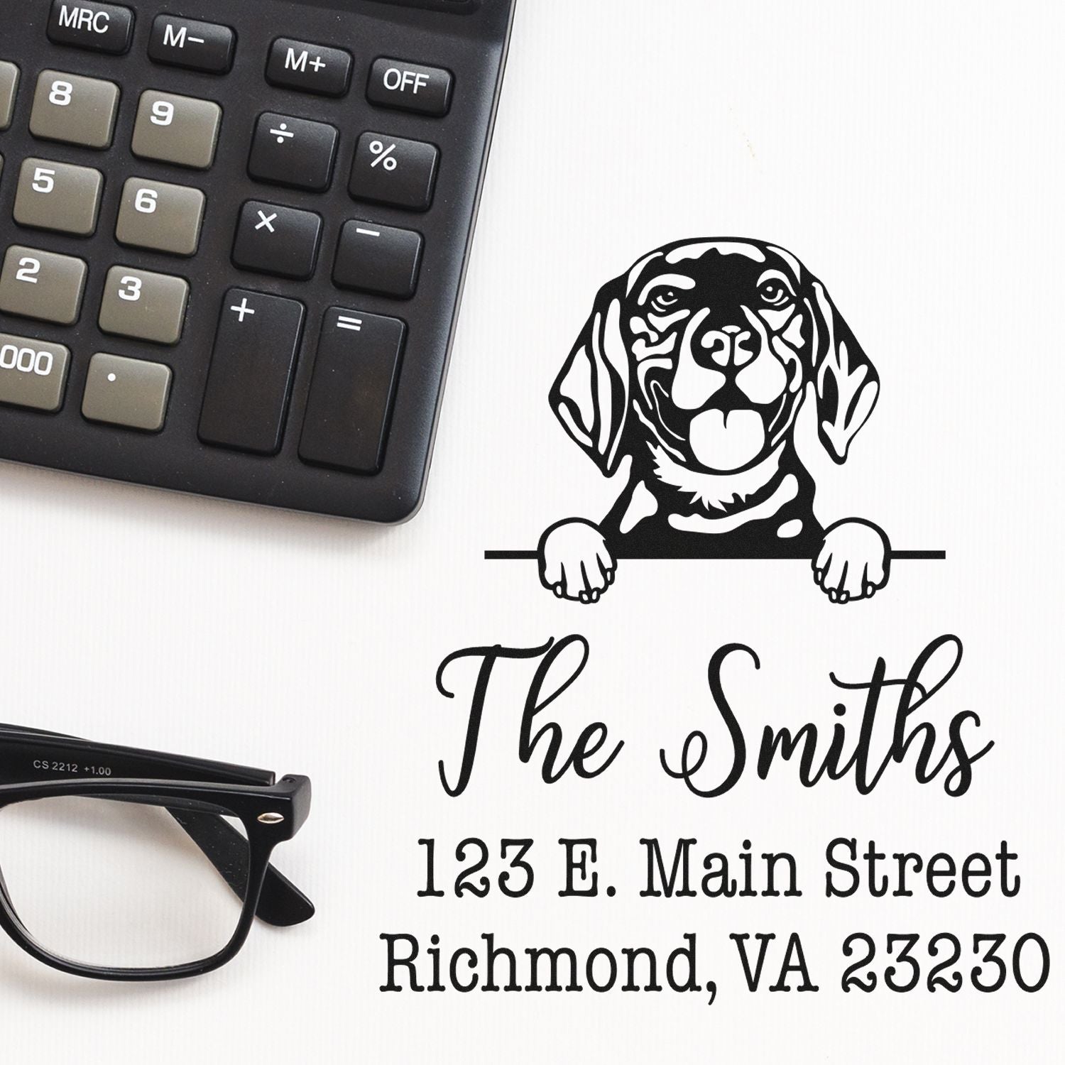 Slim Pre-Inked Beagle Customized Custom Return Address Stamp