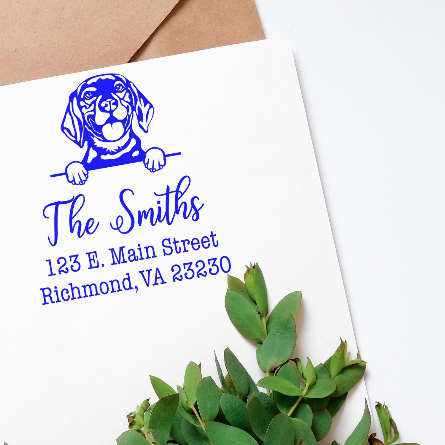 Slim Pre-Inked Beagle Customized Custom Return Address Stamp