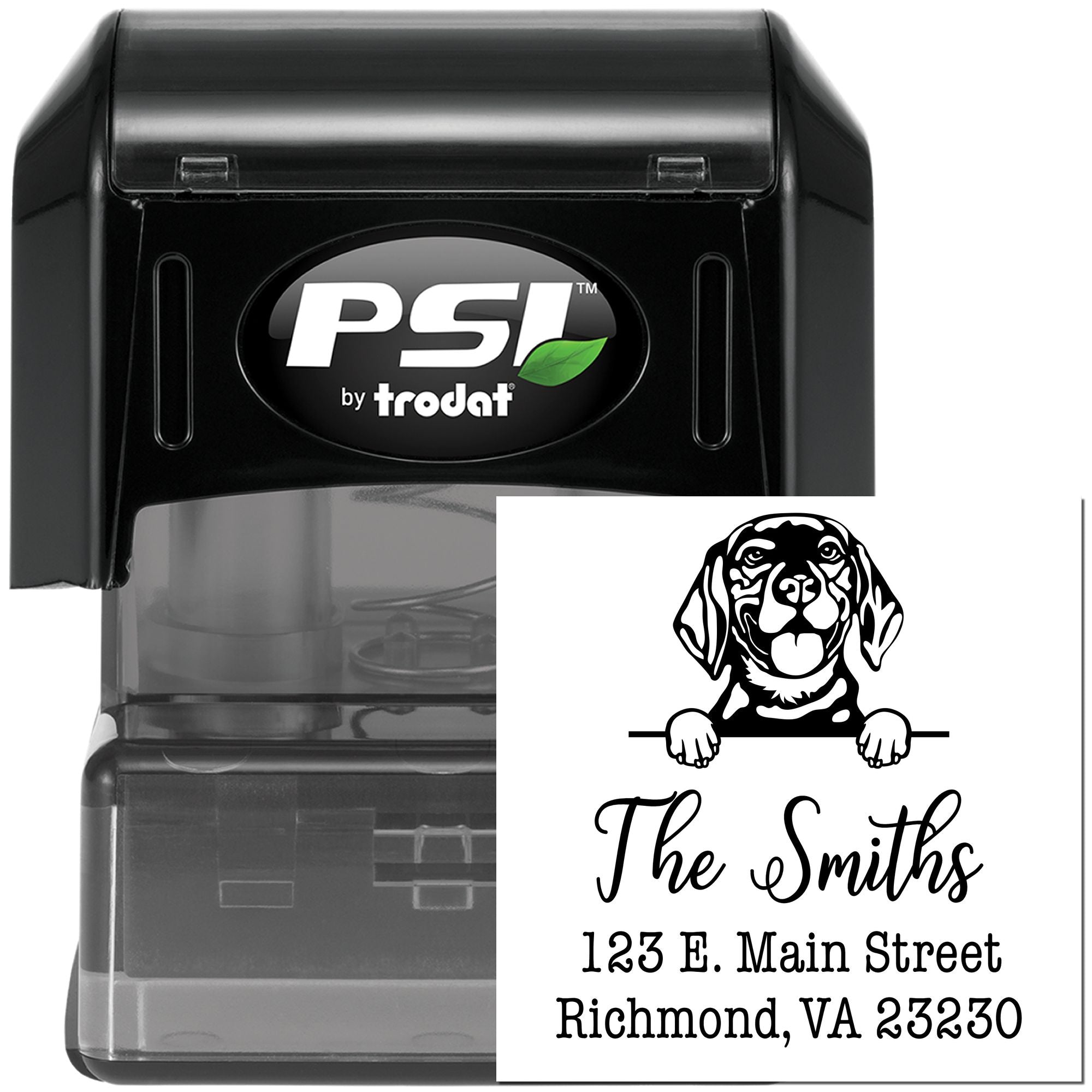 PSI Pre-Inked Beagle Personalizable Address Return Stamp for Envelopes