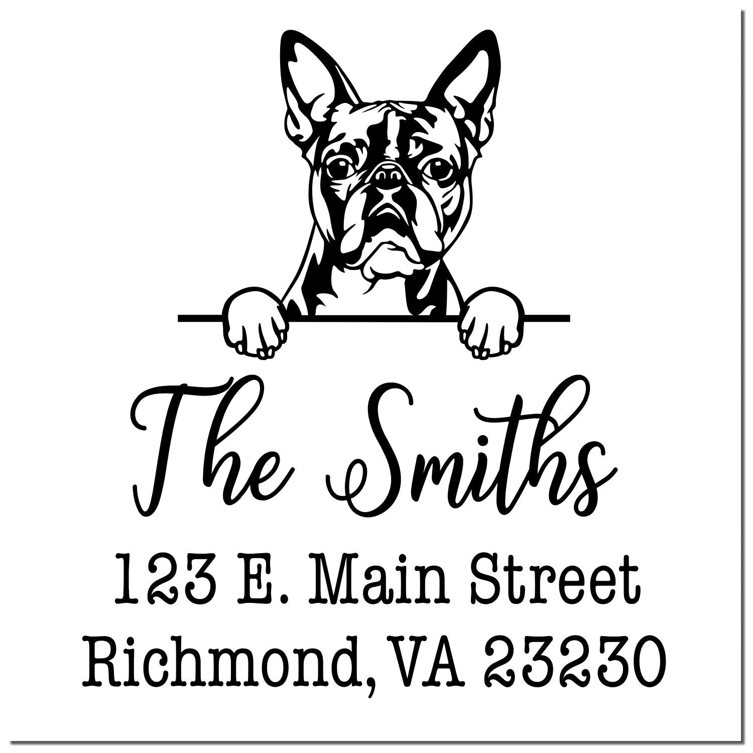 Slim Pre-Inked Boston Terrier Customized Easy-To-Use Address Stamp