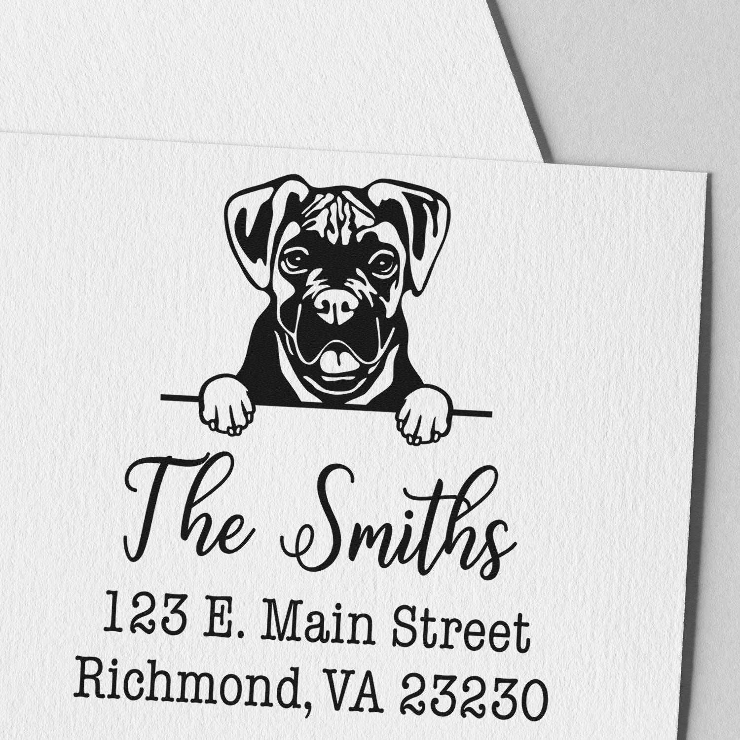 Wood Handle Boxer Customizable Custom Address Stamp for Envelopes