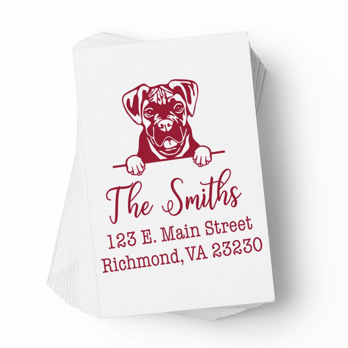 Self-Inking Boxer Dog Design Address Stamp