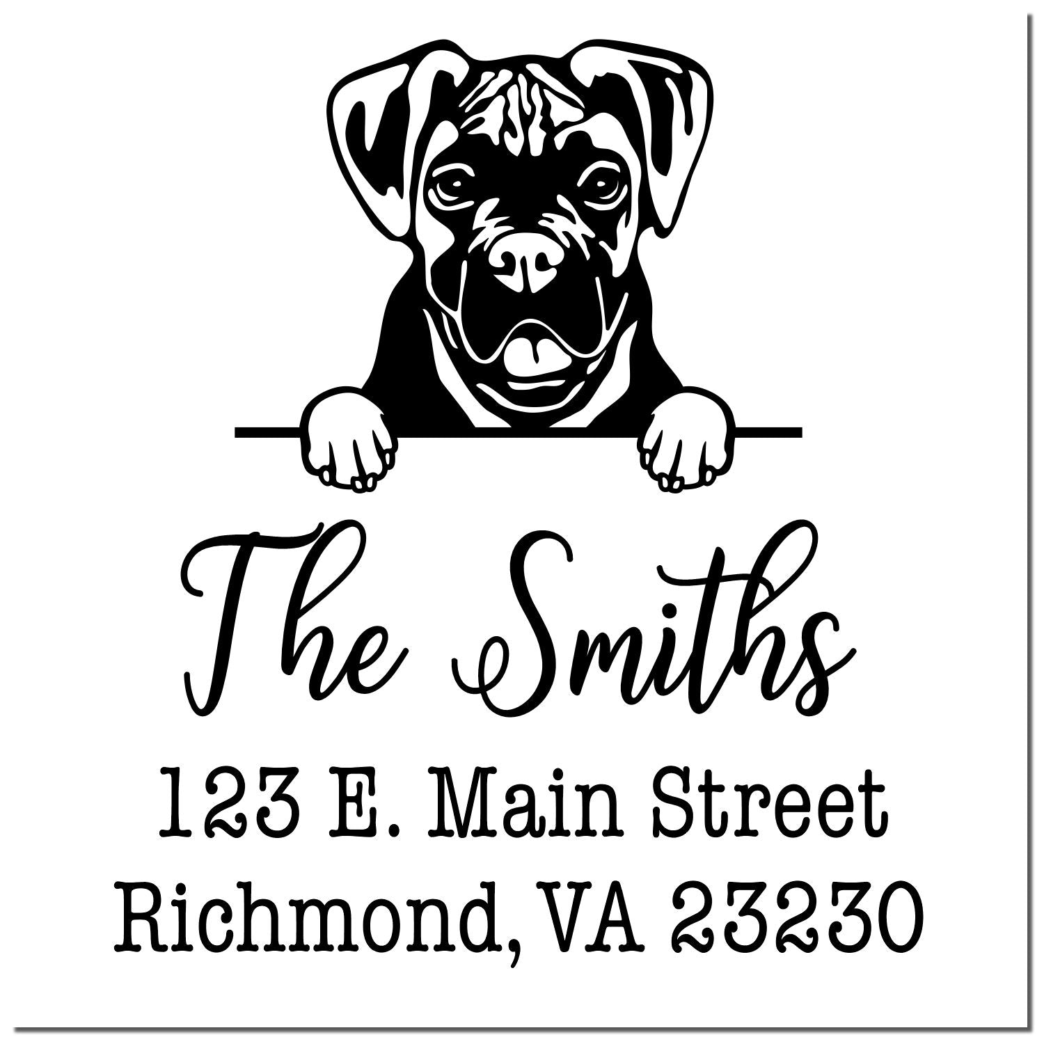 Self-Inking Boxer Dog Design Address Stamp