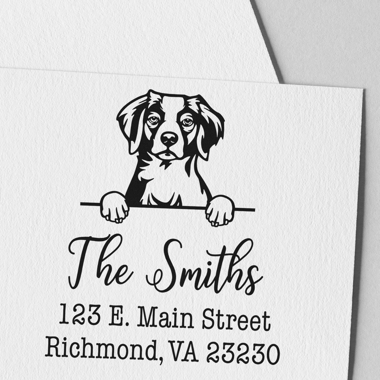 Self-Inking Brittany Dog Design Address Stamp for Envelopes