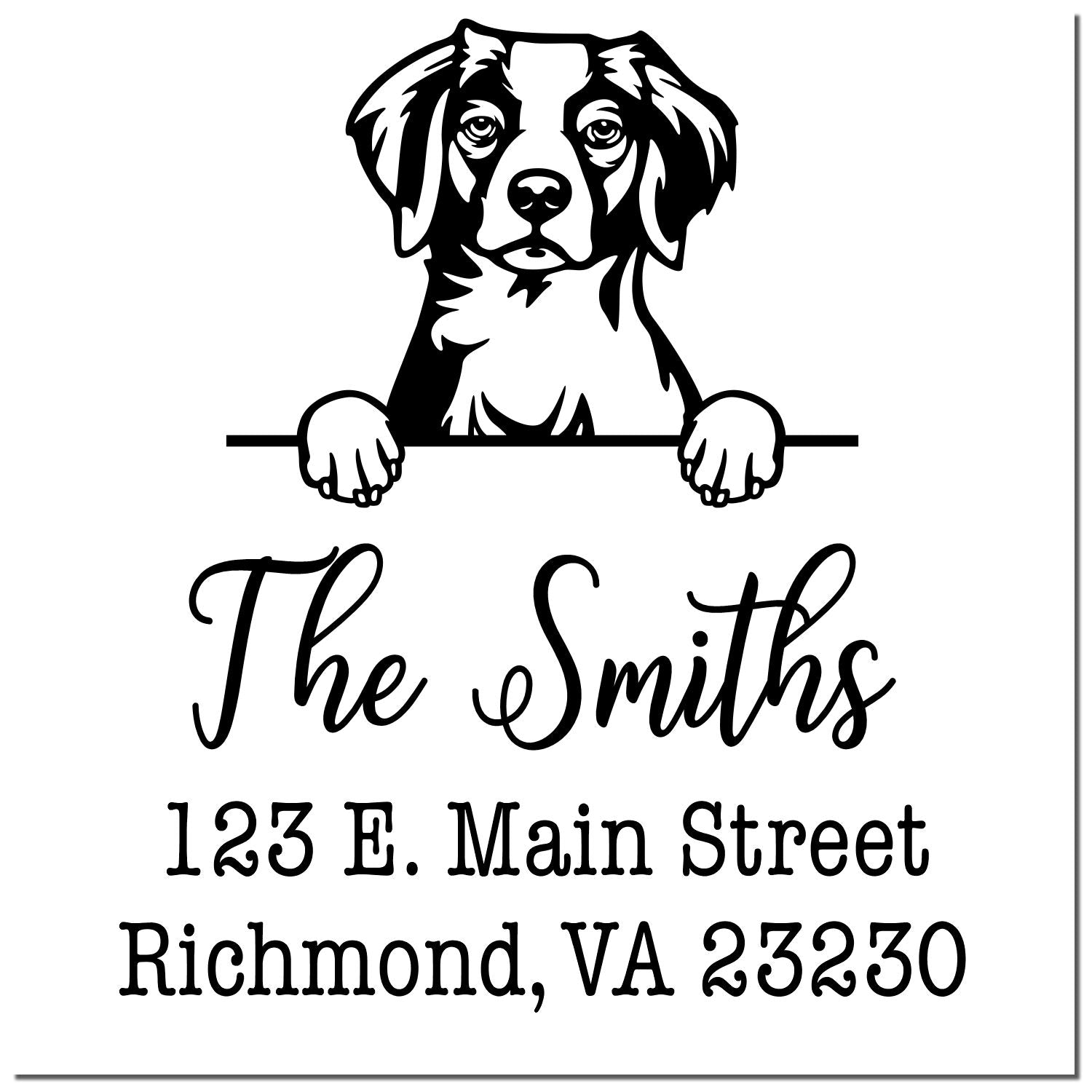 Self-Inking Brittany Dog Design Address Stamp for Envelopes