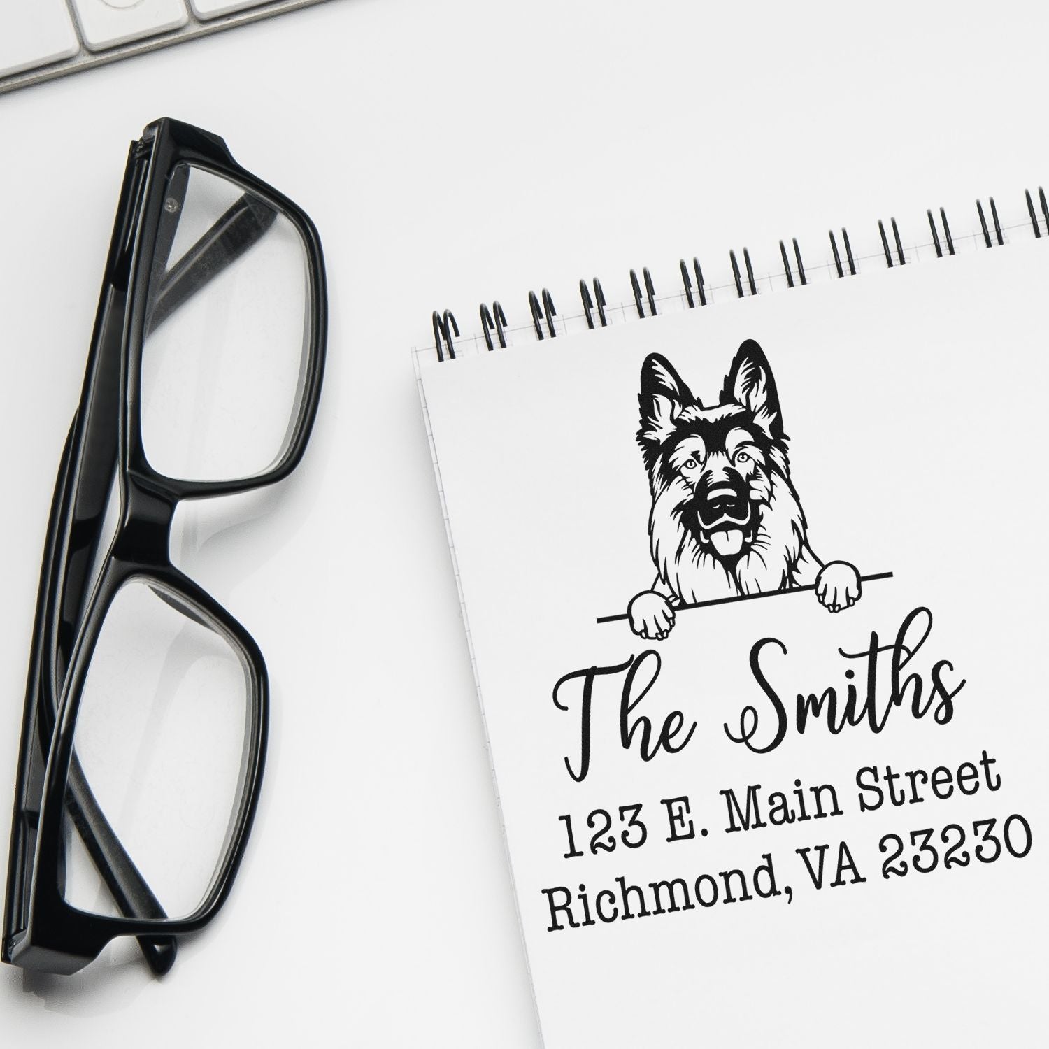 Self-Inking German Shepherd Easy-To-Use Address Stamp for Envelopes