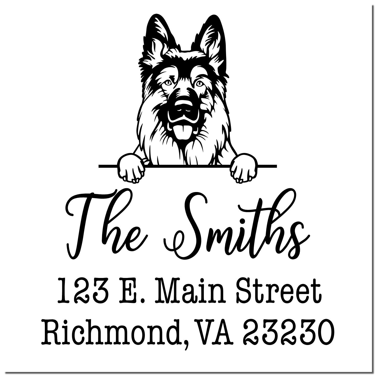 Self-Inking German Shepherd Easy-To-Use Address Stamp for Envelopes