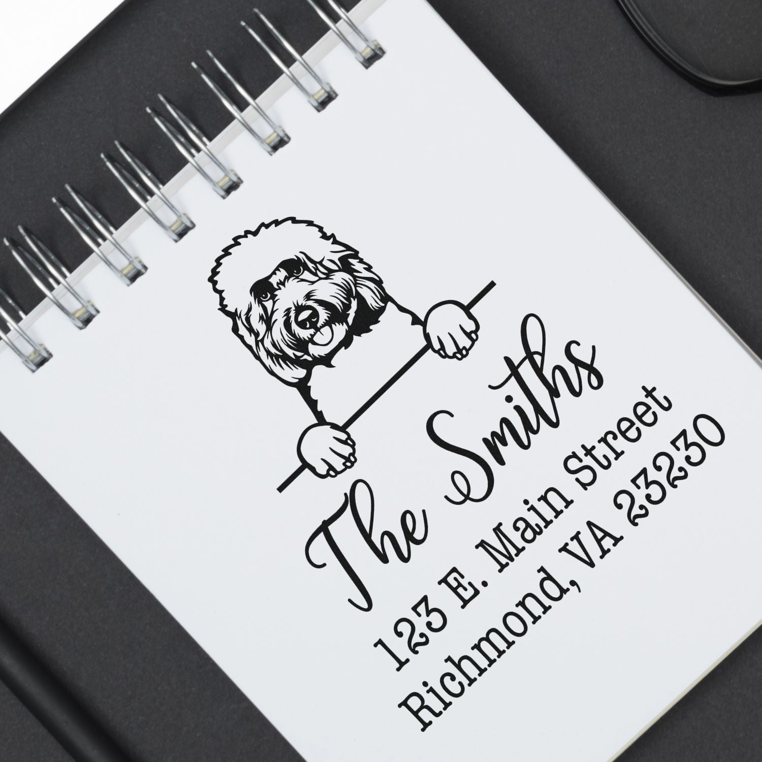 Self-Inking Goldendoodle Easy-To-Use Address Stamper