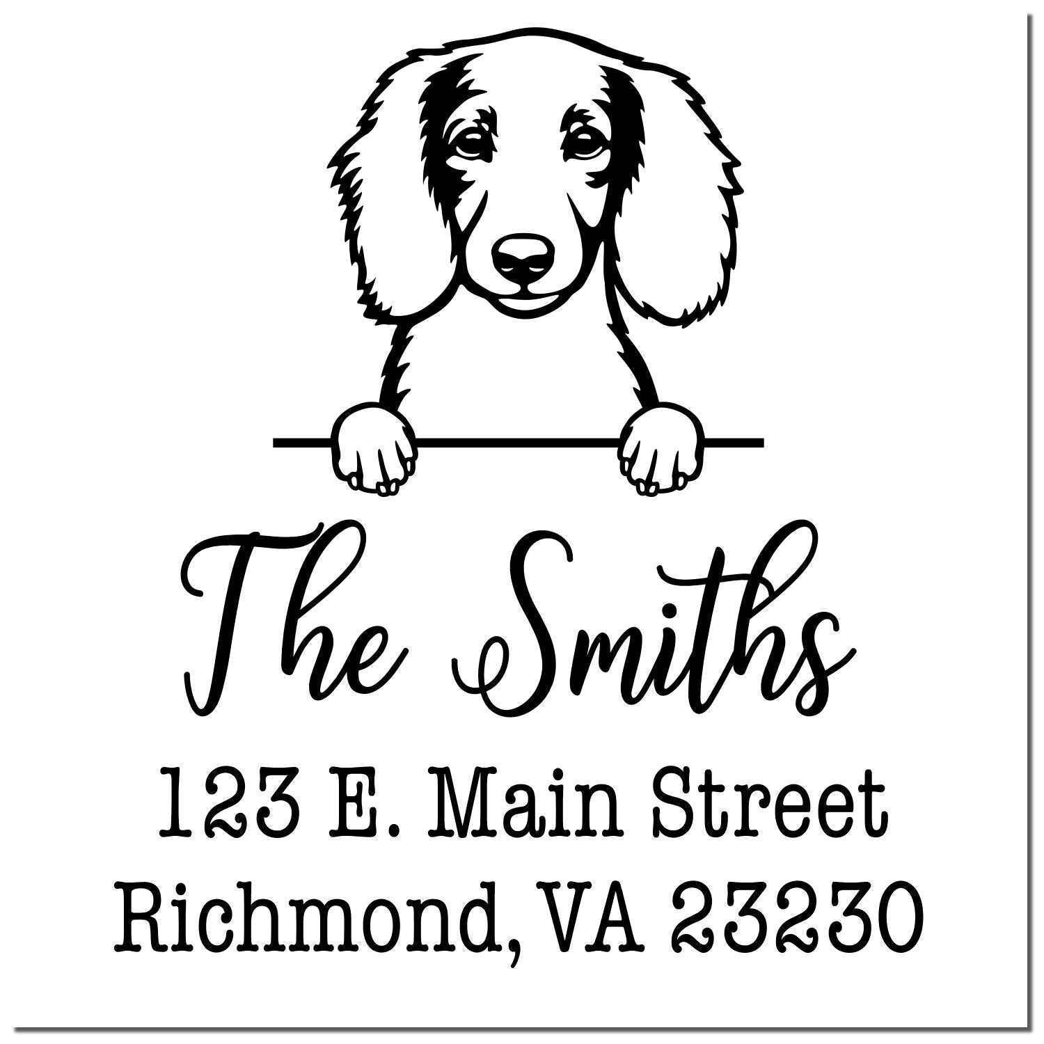 Self-Inking Longhaired Dachshund Handcrafted Address Label Rubber Stamp