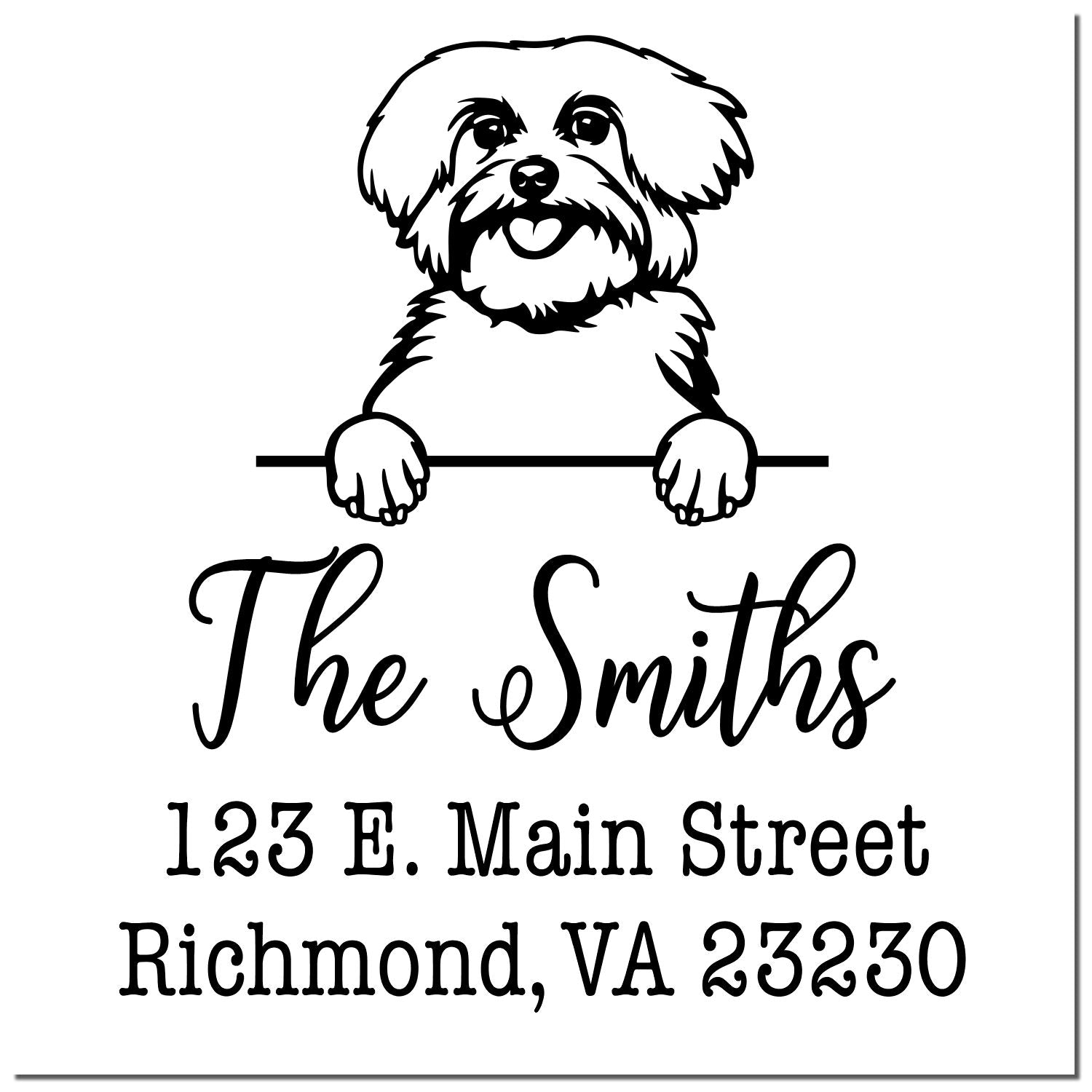 Slim Pre-Inked Maltese Customized New Address Rubber Stamp